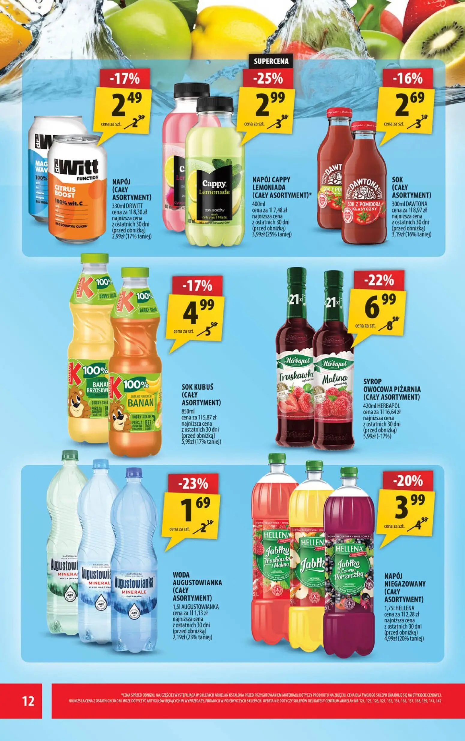 Arhelan gazetka od 09.10.2026 | Strona: 12 | Produkty: Malina, Porzeczka, Banan, Truskawki