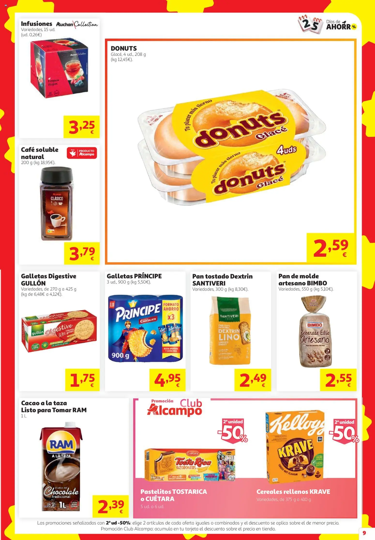 Alcampo Superstore │ válido desde el 08/10/2026 | Página: 9 | Productos: Pan, Pan de molde, Café soluble, Donuts