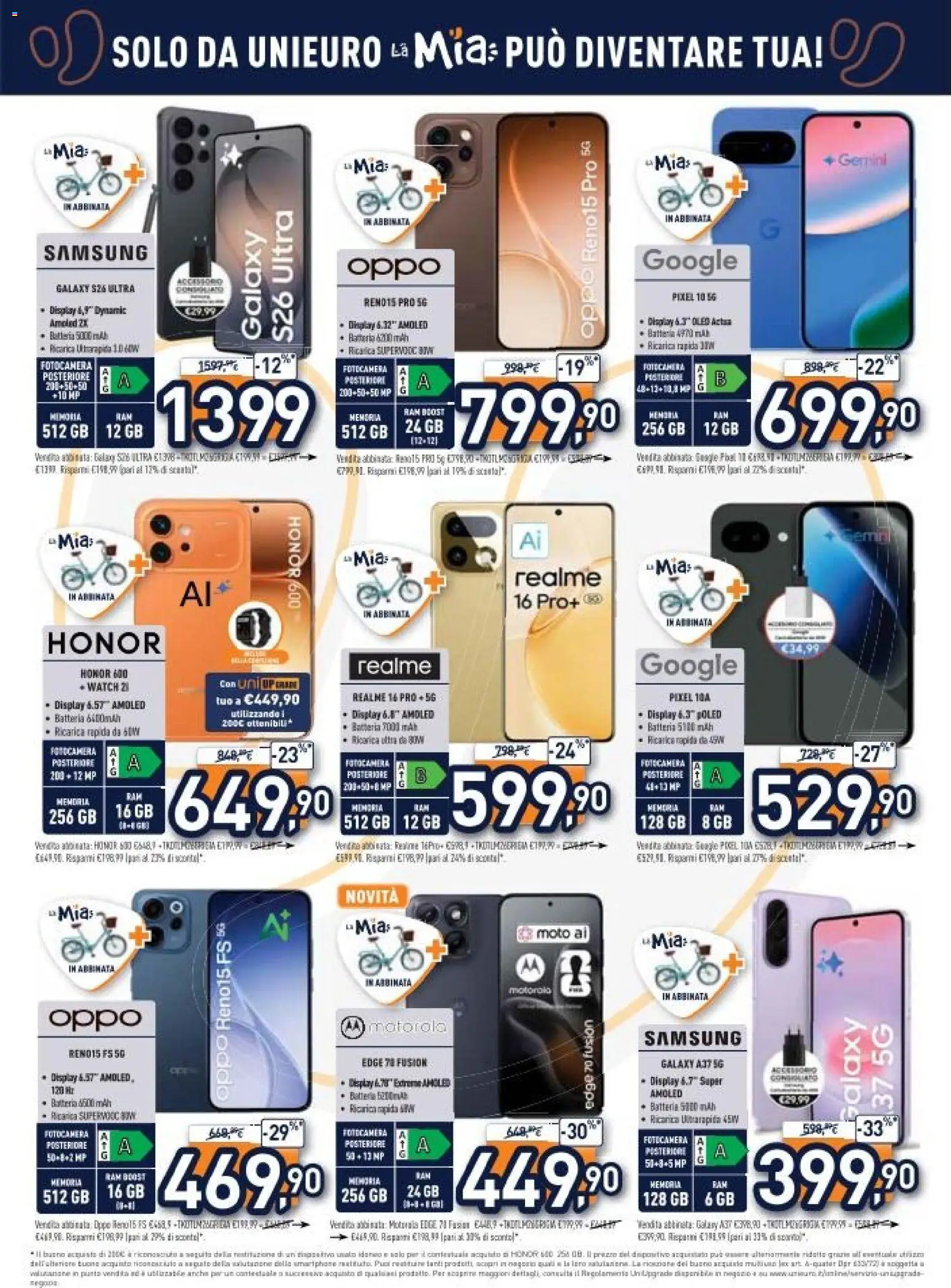 Volantino Unieuro del 29.05.2026 | Pagina: 6 | Prodotti: Smartphone, Fotocamera, Batteria, Samsung