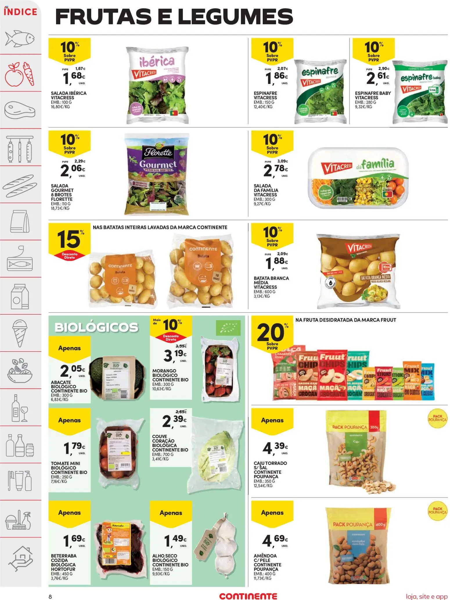 Continente folheto │ válido de 07/07/2026 | Página: 10 | Produtos: Batata, Sal, Maça, Couve