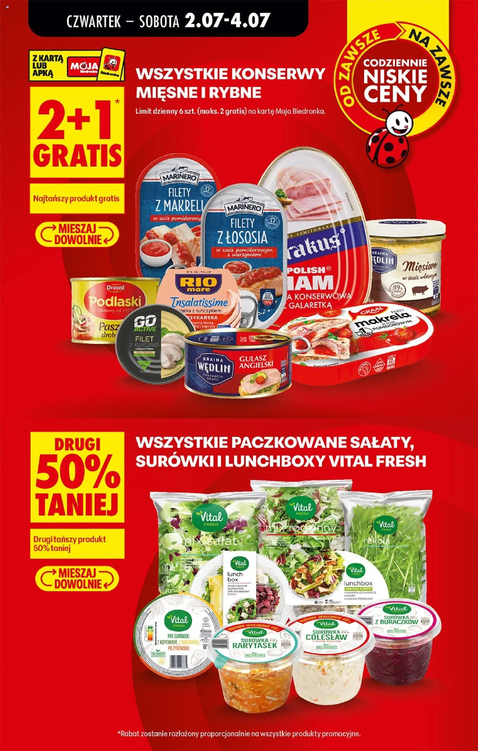 Biedronka gazetka od czwartku od 02.07.2026 | Strona: 7 | Produkty: Karta, Galaretka, Filet z kurczaka, Makrela