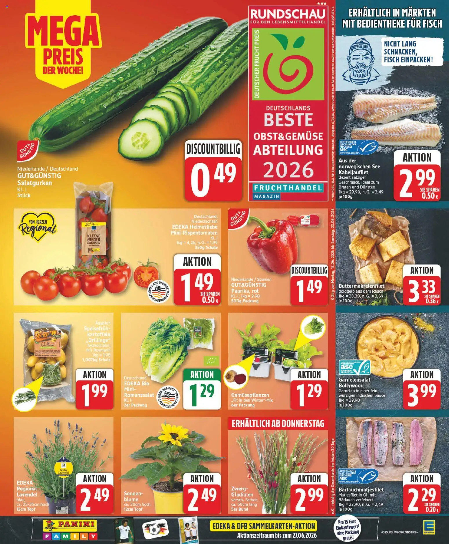 Elli Markt Prospekt Rietberg – gültig ab 15.06.2026 | Seite: 3 | Produkte: Garnelen, Fisch, Kartoffeln, Gemüse