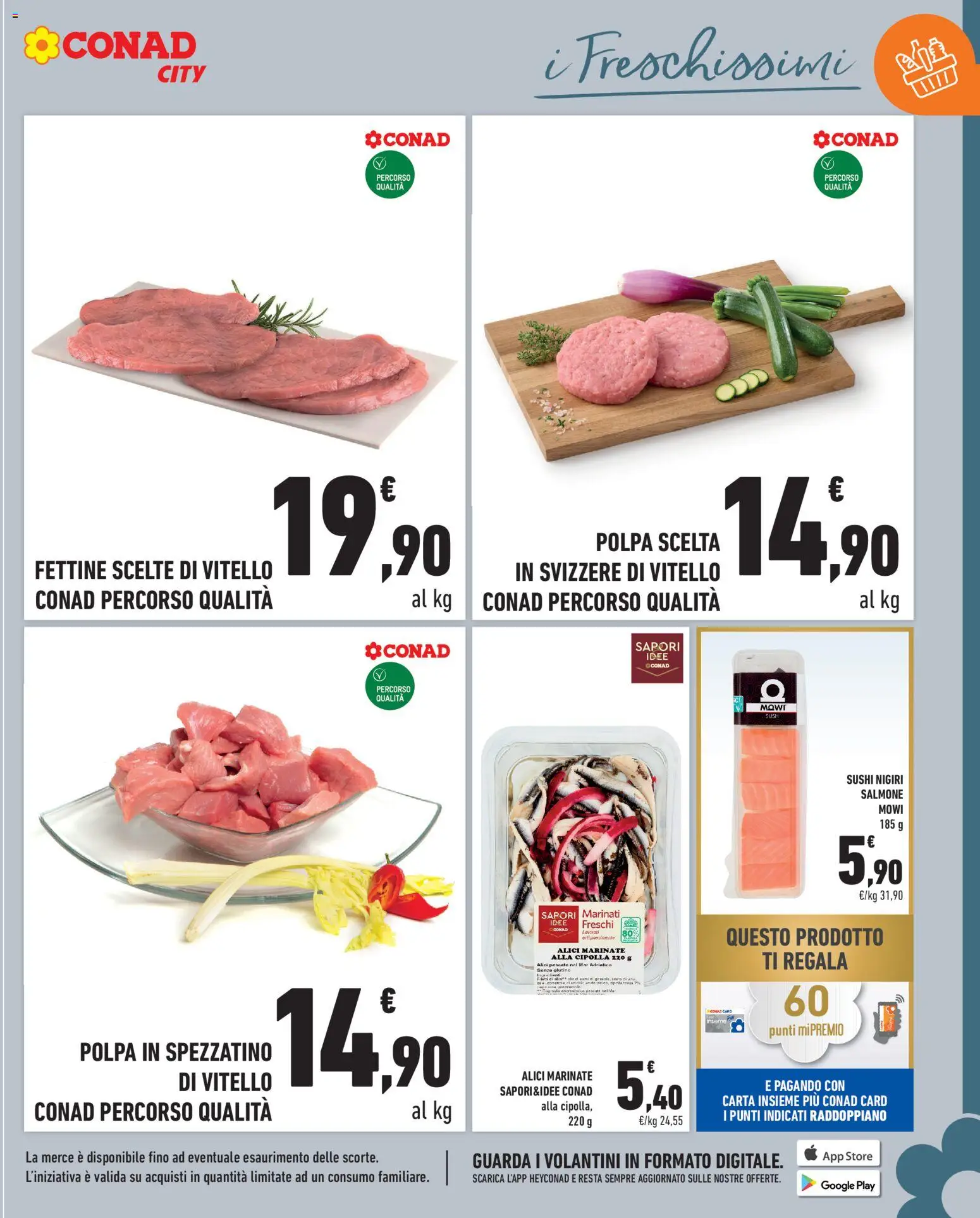 Volantino Conad del 12.06.2026 | Pagina: 7 | Prodotti: Salmone, Vitello, Sushi, Alici