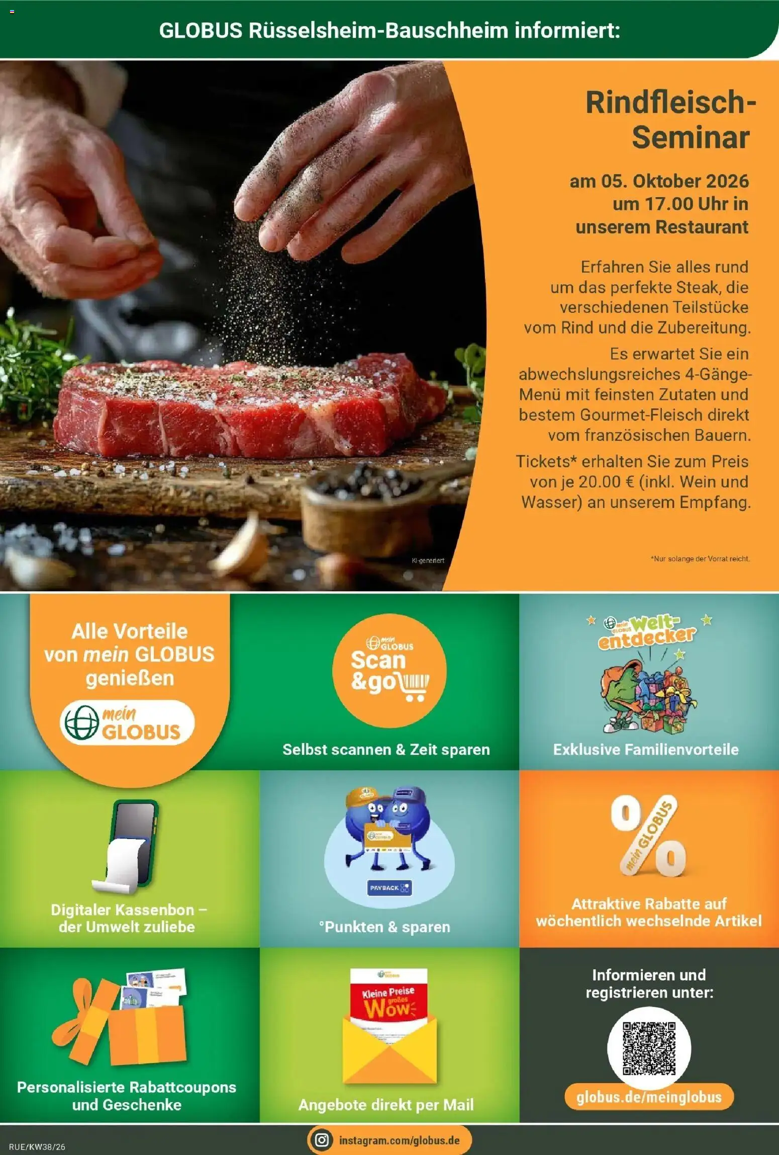 Globus Prospekt Rüsselsheim (ab 14.09.2026) » Angebote online | Seite: 15 | Produkte: Wasser, Wein, Rindfleisch, Uhr