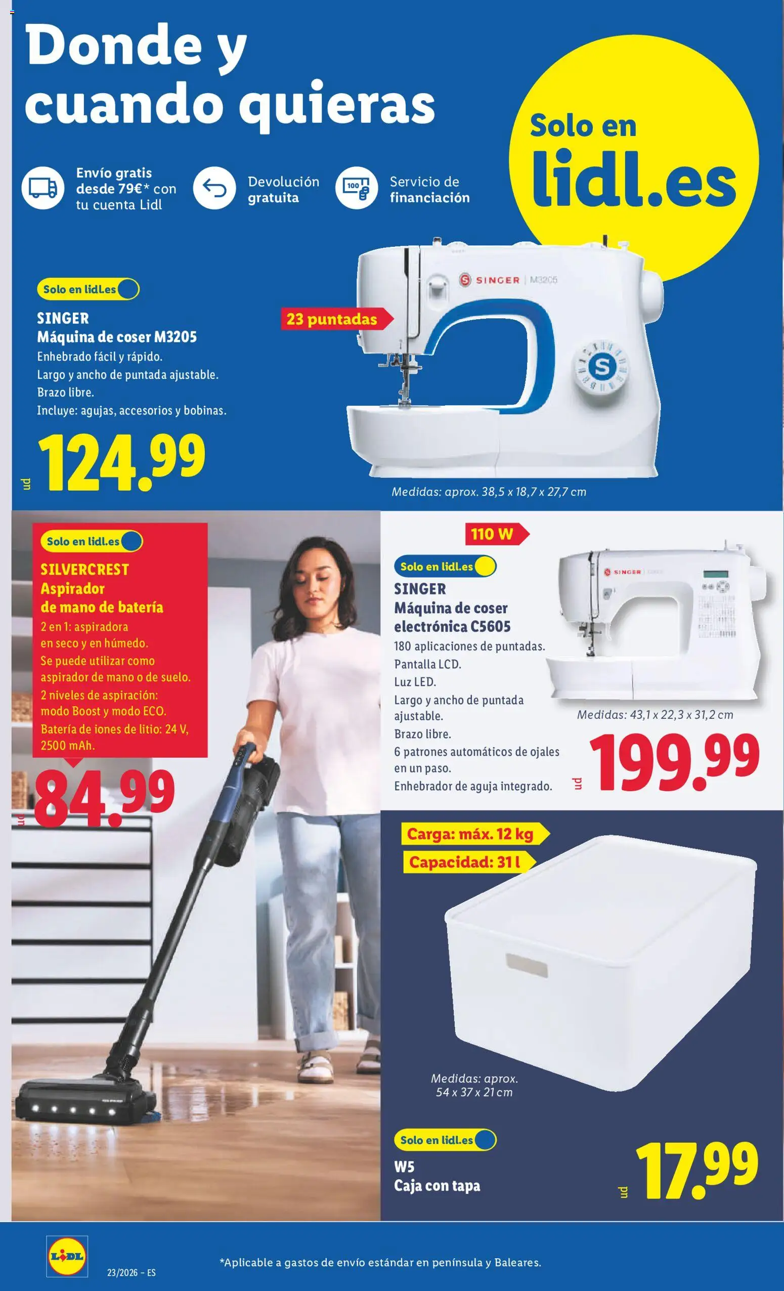 Lidl folleto de bazar Illes Balears │ válido desde el 01.06.2026 | Página: 4 | Productos: Aspiradora, Máquina de coser, Aspirador, Batería