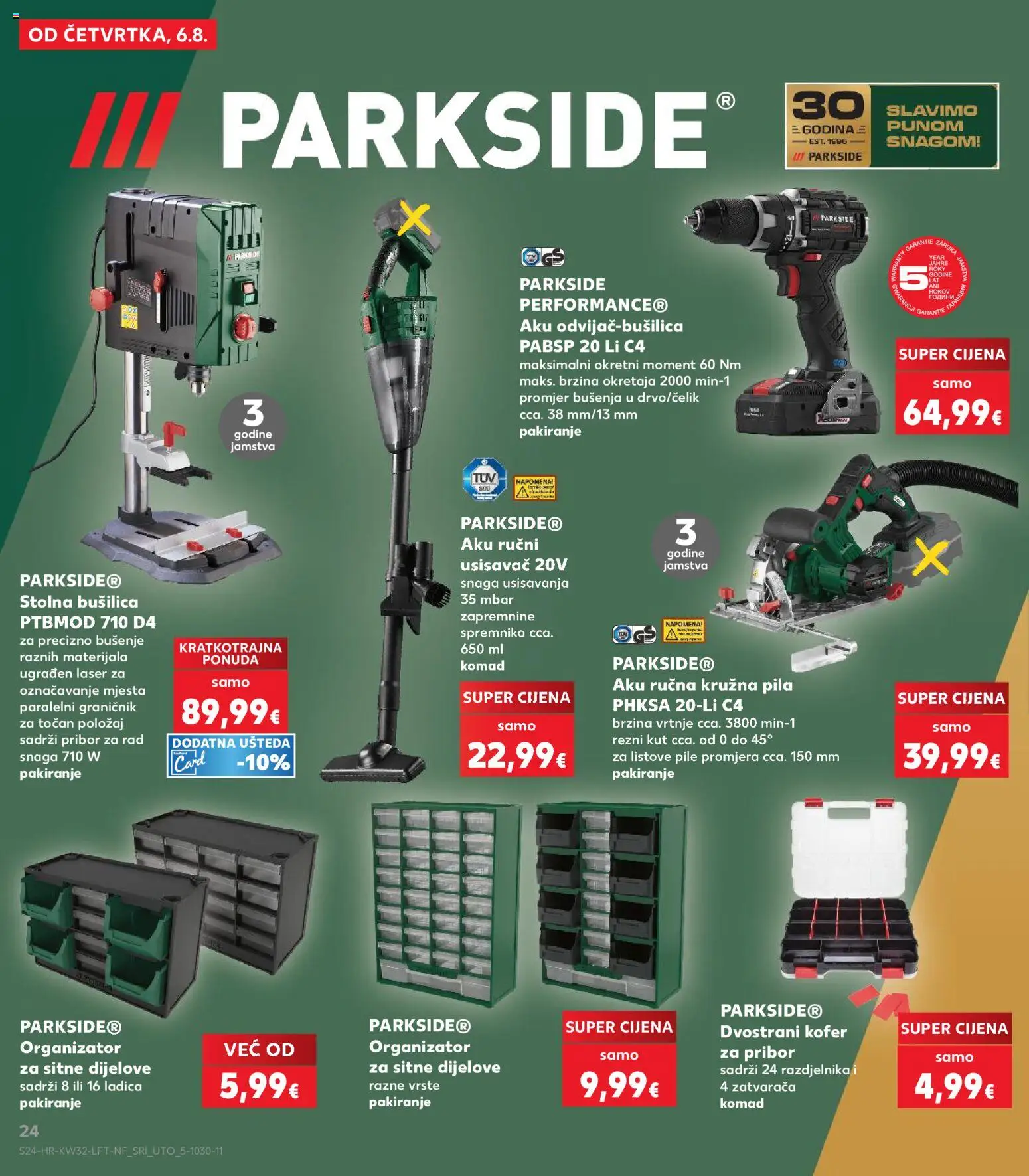 Kaufland katalog | vrijedi od 06.08.2026 | Stranica: 24 | Proizvodi: Čaše, Kofer, Pila, Parkside
