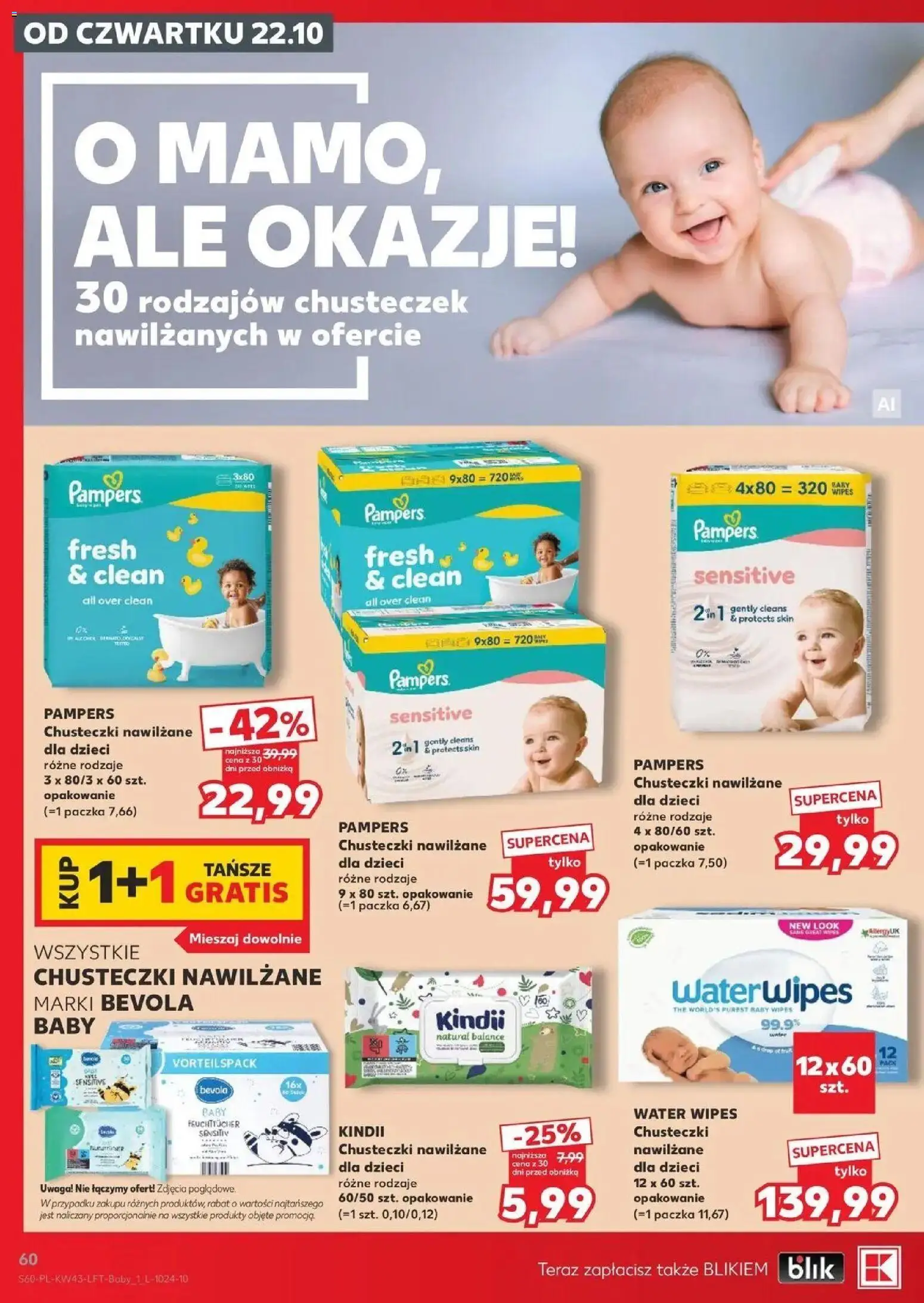 Kaufland aktualna gazetka od 22.10.2026 - od jutra PDF | Strona: 60 | Produkty: Chusteczki nawilżane, Chusteczki, Pampers