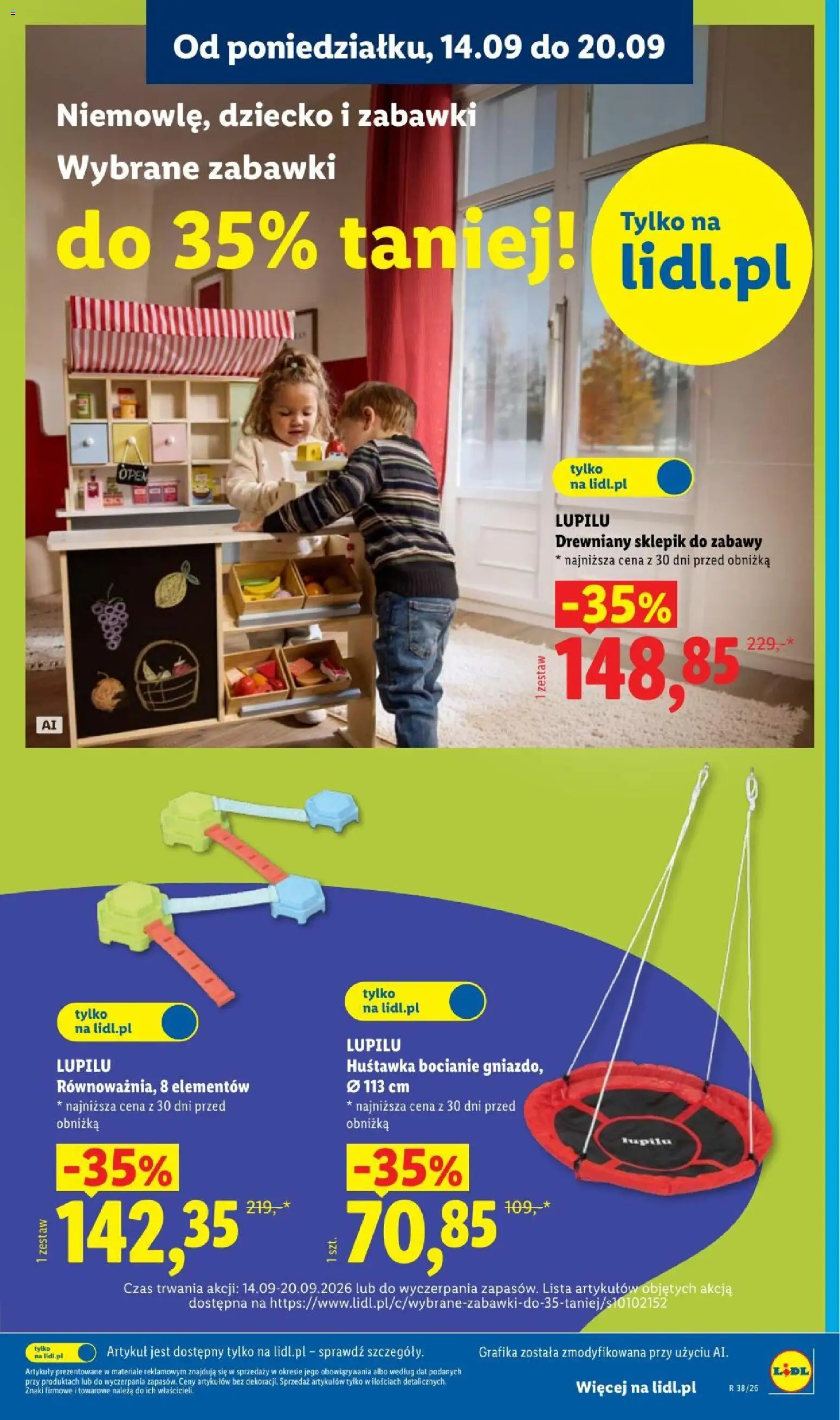 Lidl Katalog od 14.09.2026 | Strona: 9 | Produkty: Zabawki, Huśtawka