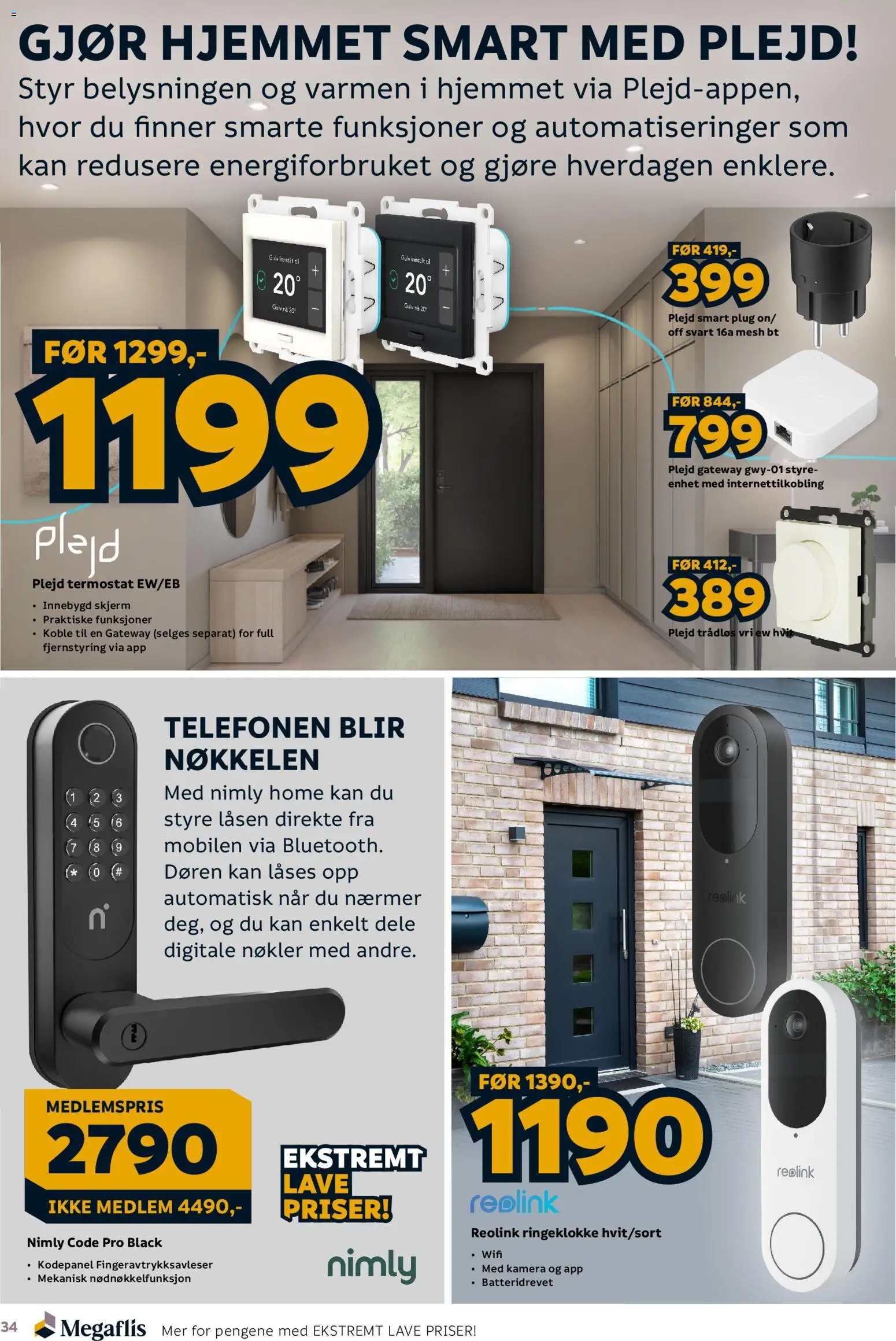 {H1} | Side: 34 | Produkter: Mesh, Skjerm, Gulv, Ringeklokke