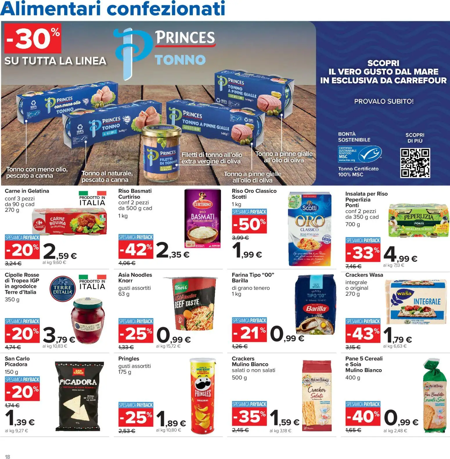 Volantino Carrefour del 13/07/2026 | Pagina: 18 | Prodotti: Pane, Cereali, Cipolle, Aperitivo