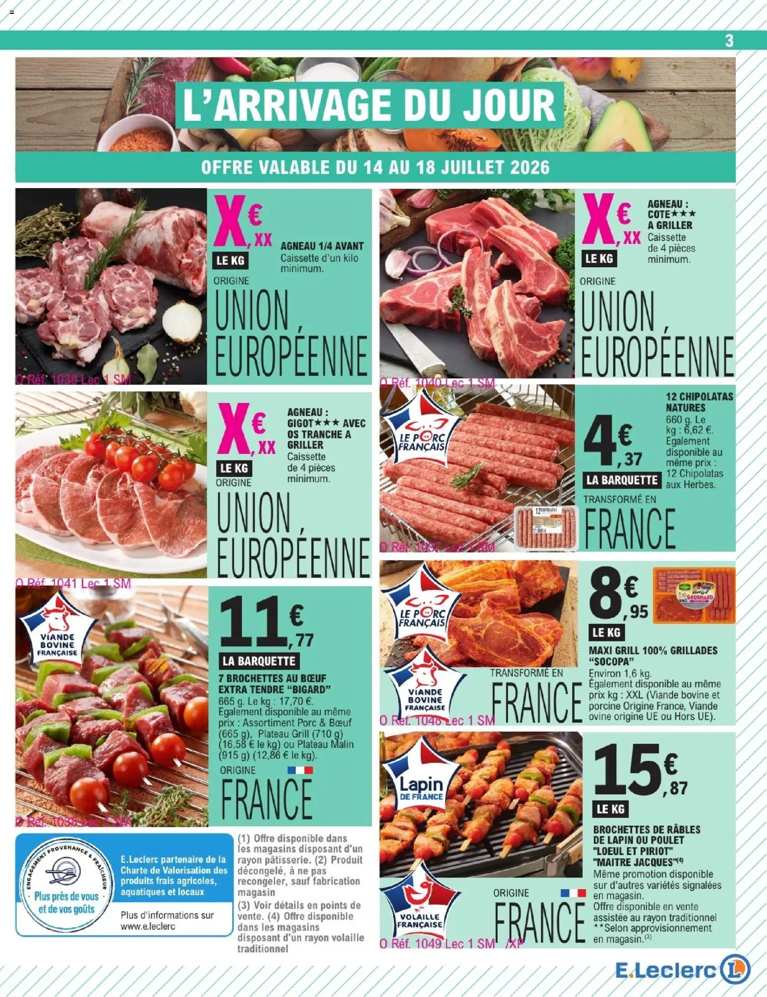 {H1} | Page: 3 | Produits: Agneau, Volaille, Viande, Porc