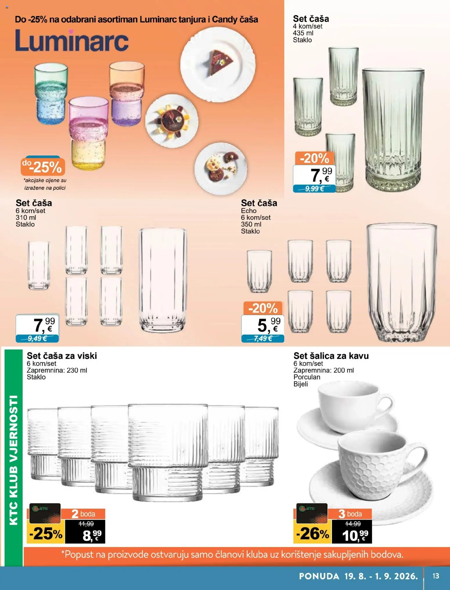 KTC katalog | vrijedi od 19.08.2026 | Stranica: 13 | Proizvodi: Viski, Šalica, Staklo