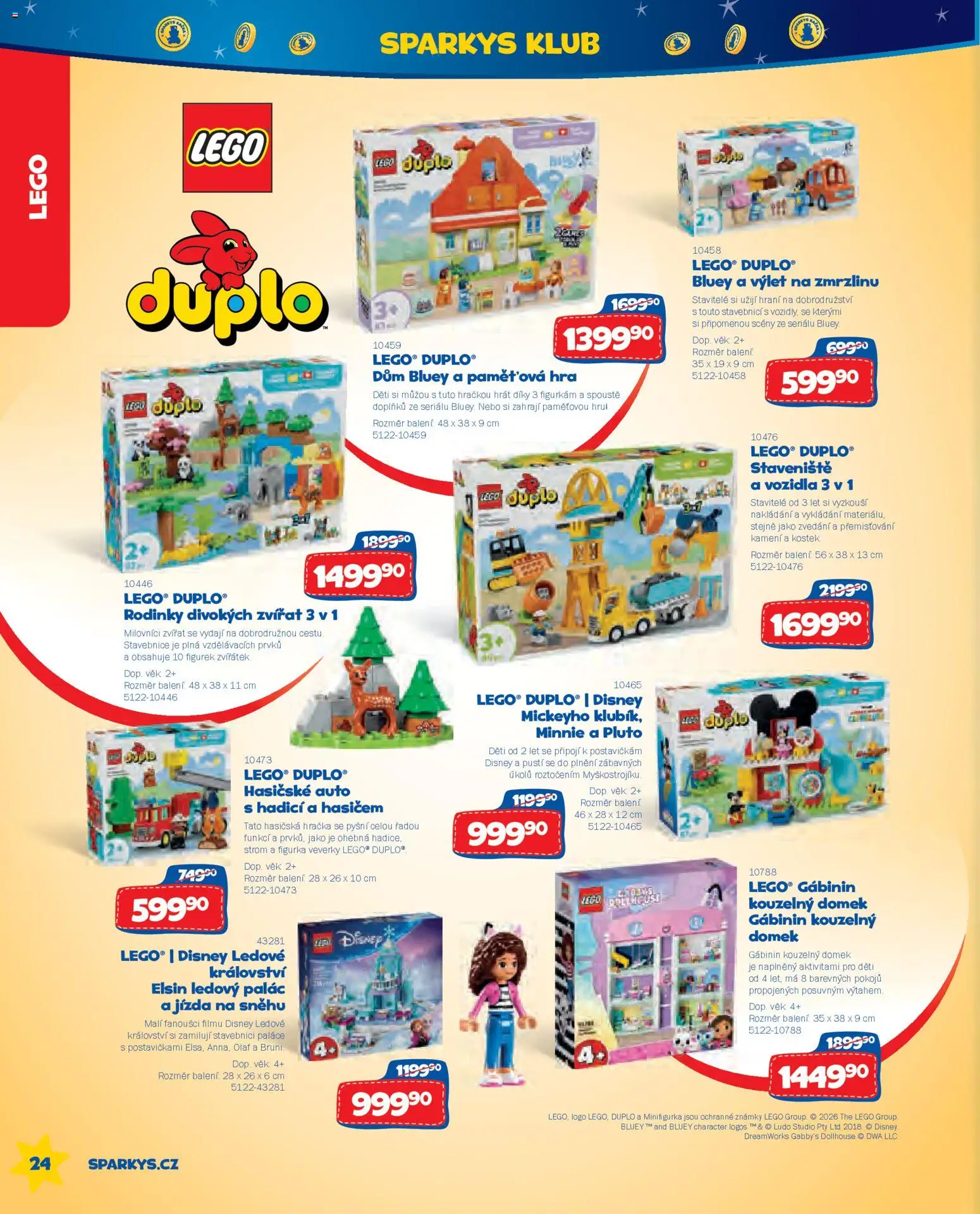 Sparkys katalog Léto 2026 od 01.05.2026 | Strana: 24 | Produkty: LEGO, Stavebnice, Hra, Gabby's Dollhouse