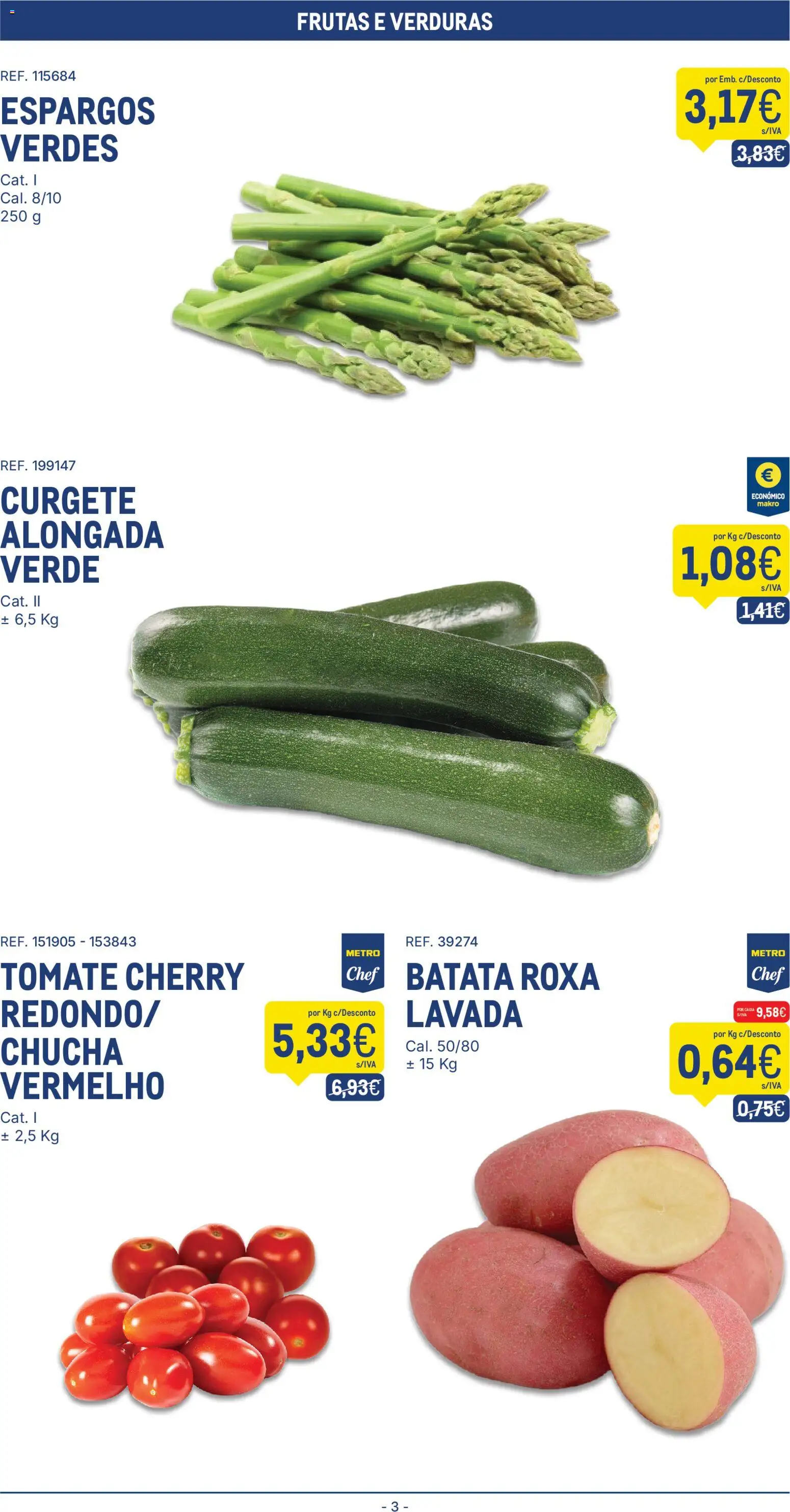 Makro Folheto Delivery │ válido de 26/10/2026 | Página: 3 | Produtos: Espargos, Batata, Curgete, Tomate cherry