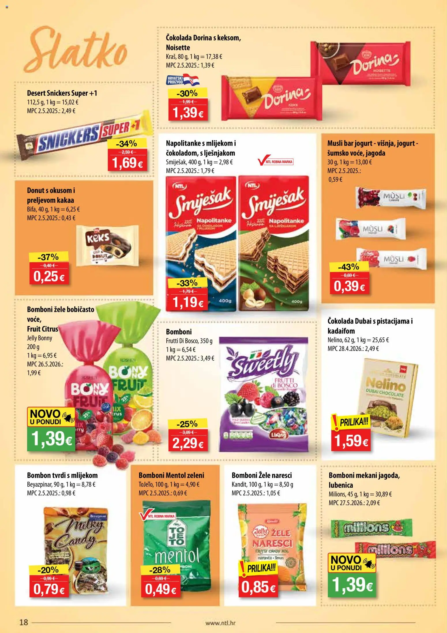 NTL katalog | vrijedi od 17.06.2026 | Stranica: 18 | Proizvodi: Snickers, Jogurt, Keks, Napolitanke