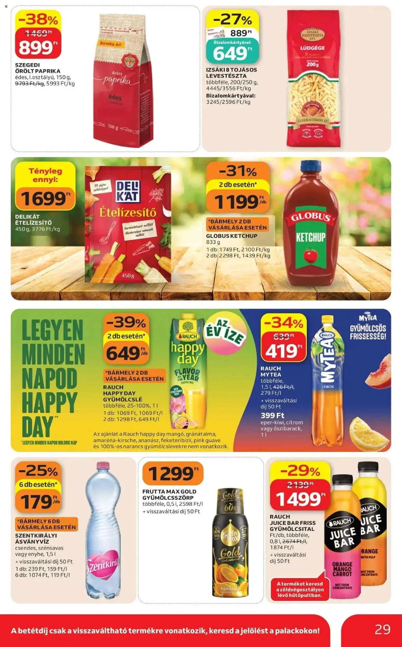 Auchan akciós újság Szolnok - 2026.09.17. -tól/töl > akció, lapozható szórólap 🛍️ | Oldal: 29 | Termékek: Levestészta, Narancs, Rauch, Ételízesítő