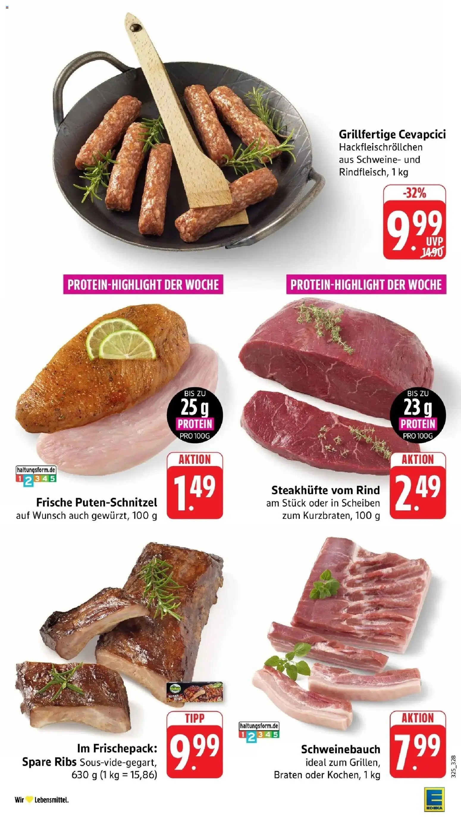 Edeka Prospekt Mannheim-Neuostheim (ab 17.08.2026) » Angebote Online | Seite: 5 | Produkte: Schweinebauch, Spare ribs, Cevapcici, Putenschnitzel