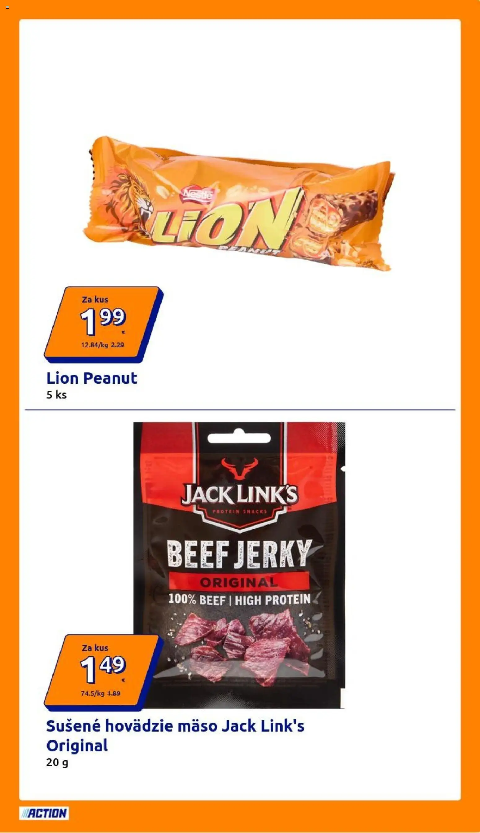 Nové Action akcie – leták je platný od 29.07.2026 | Strana: 13 | Produkty: Hovädzie mäso, Protein