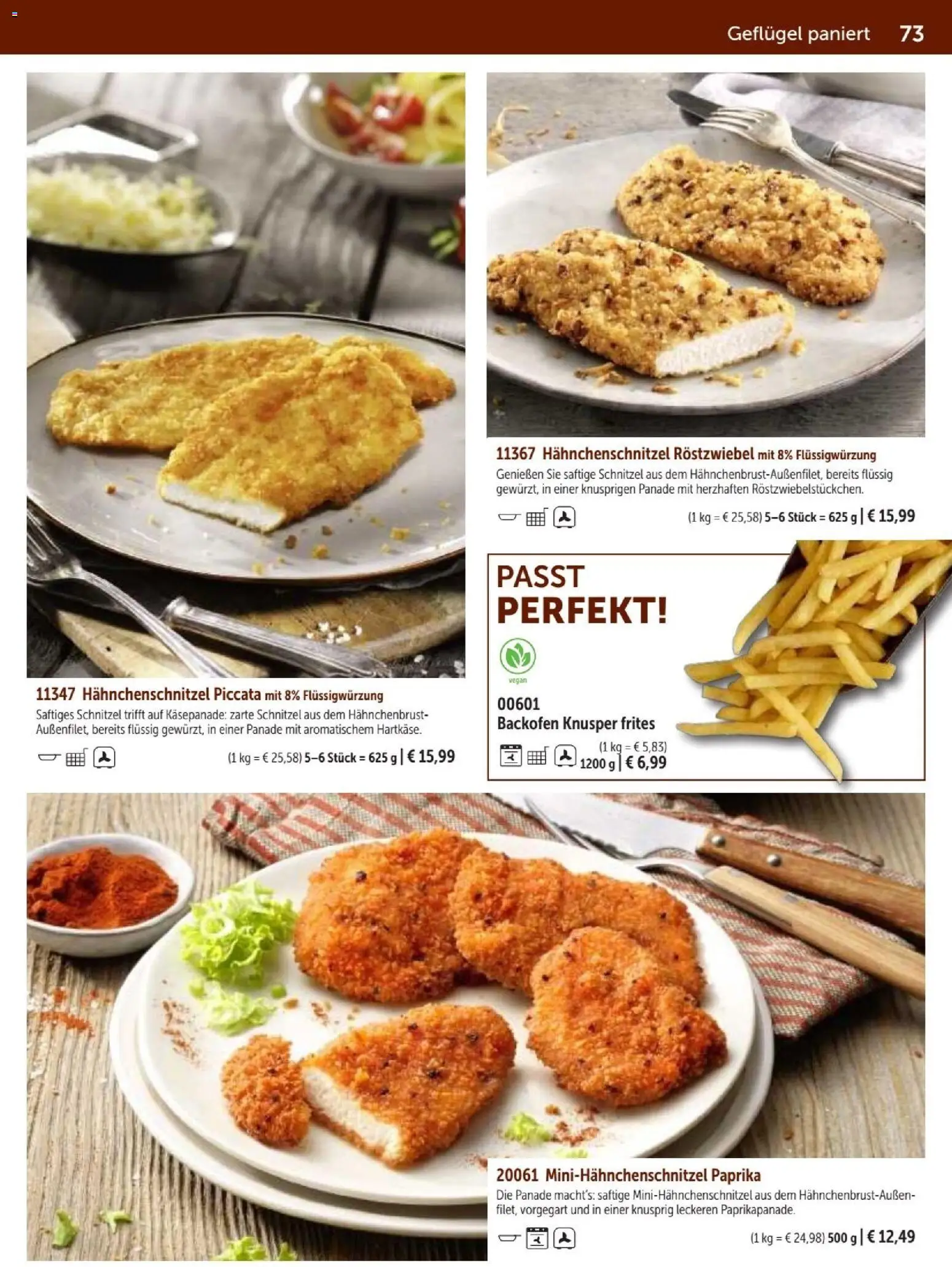 Bofrost Katalog – gültig ab 07.09.2026 | Seite: 73 | Produkte: Schnitzel, Paprika, Backofen, Hahnchenbrust