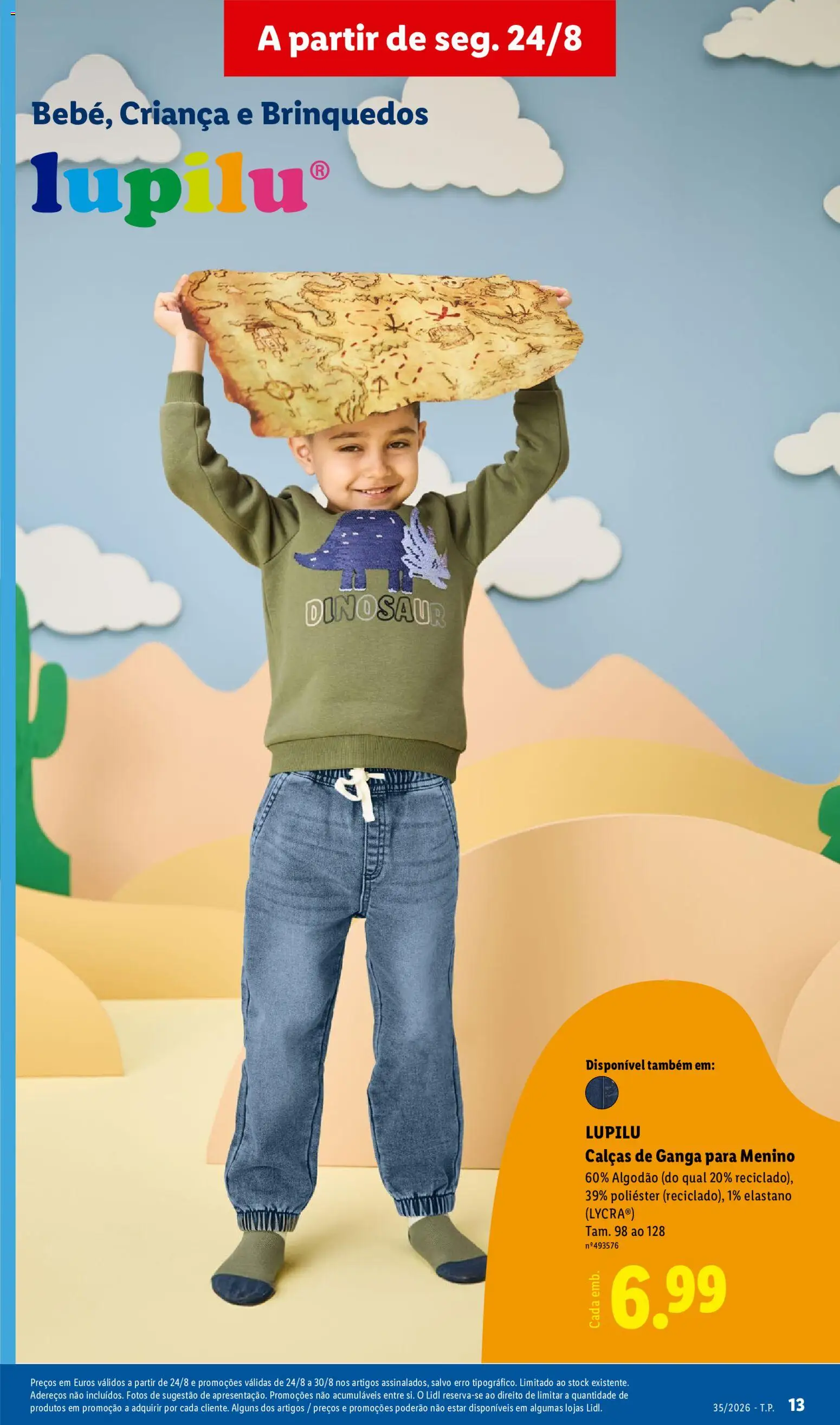 Lidl Novidades │ válido de 24/08/2026 | Página: 13 | Produtos: Jeans, Algodão, Calças, Brinquedos