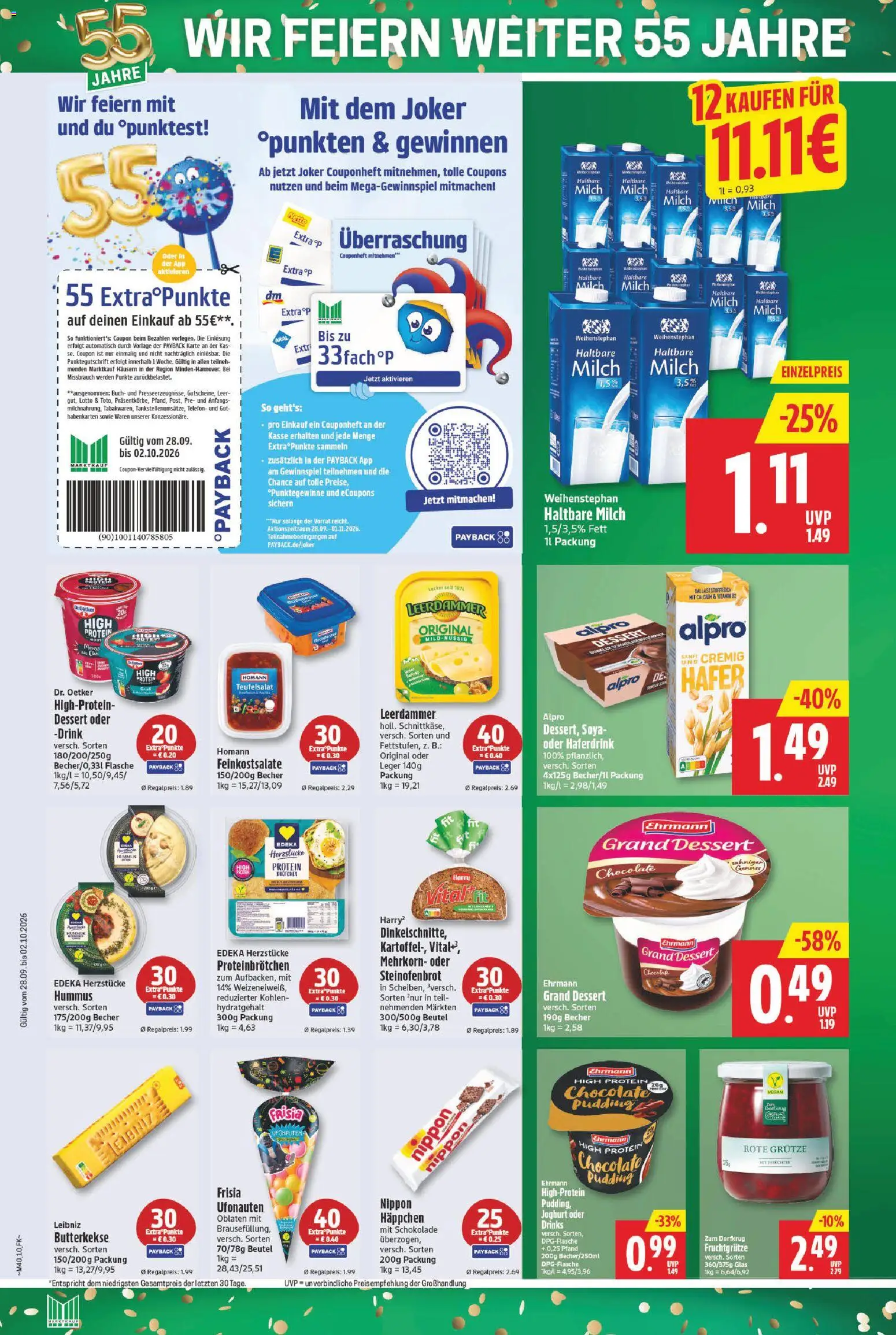 Marktkauf Prospekt – gültig ab 28.09.2026 | Seite: 10 | Produkte: Haltbare milch, Pudding, Leerdammer, Butterkekse