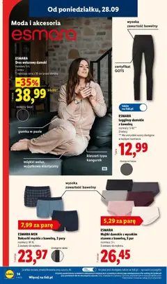 Pogląd oferty "ESMARA MEN Bokserki męskie z bawełną, 3 pary, Bokserki męskie z bawełną, 3 pary, rozmiary: M-XL, 2 zestawy do wyboru" - ważna od 28.09.2026 | Strona: 18 | Produkty: Majtki, Legginsy, Bokserki, Legginsy damskie