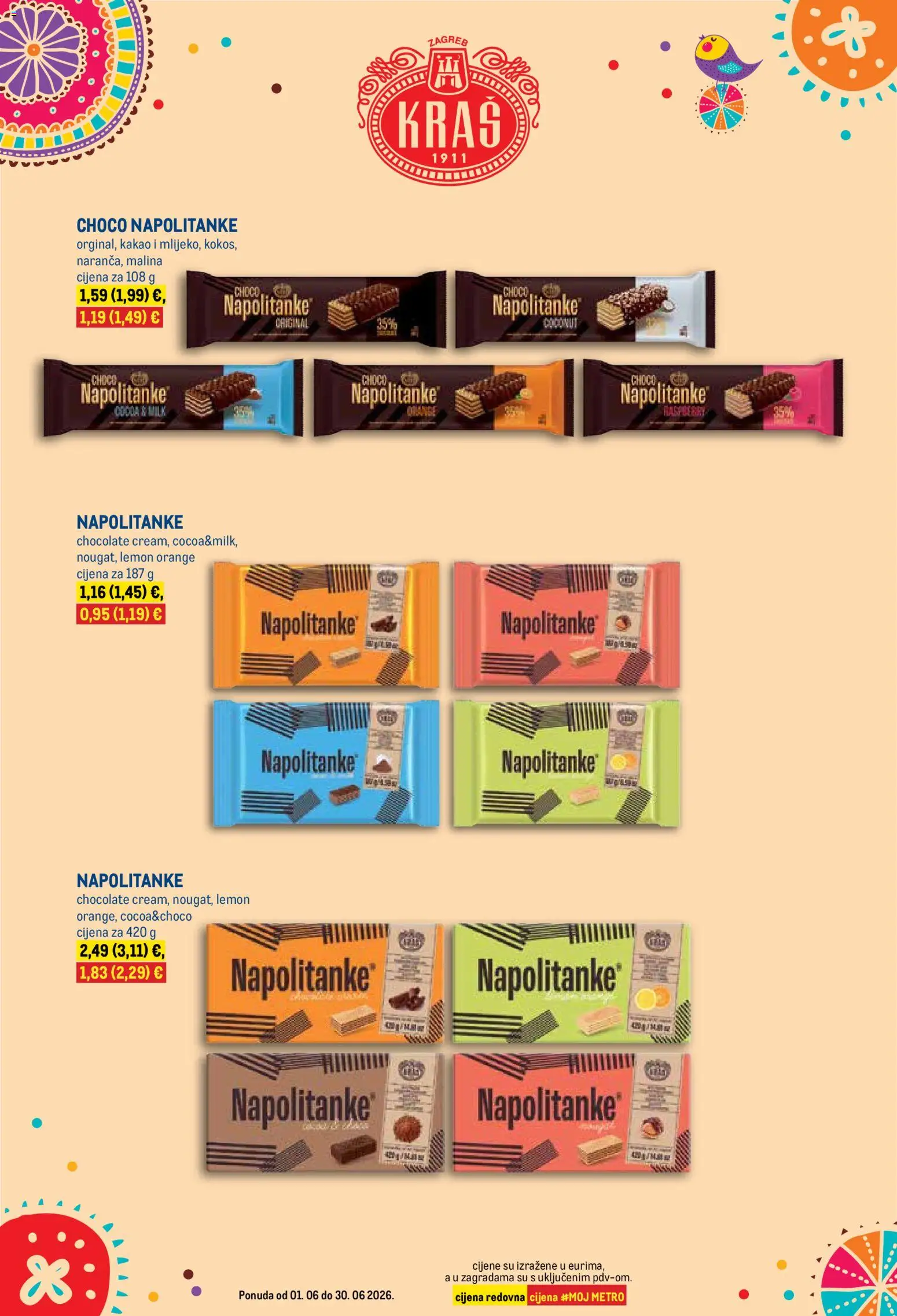 Metro katalog | vrijedi od 01.06.2026 | Stranica: 1 | Proizvodi: Napolitanke, Kakao