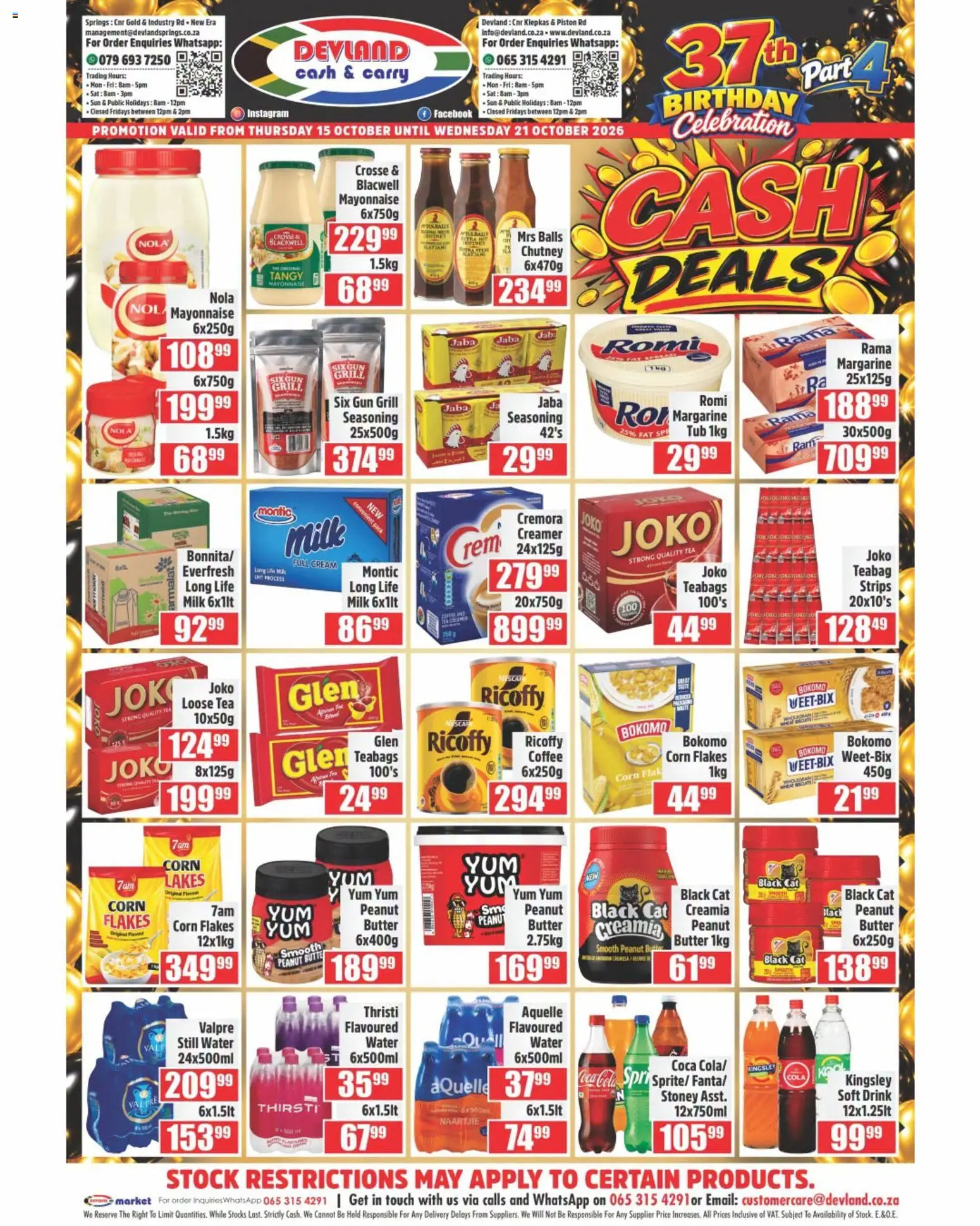New Devland catalogue – valid from 15/10/2026 | Page: 2 | Products: Corn flakes, Milk, Margarine, Peanut butter