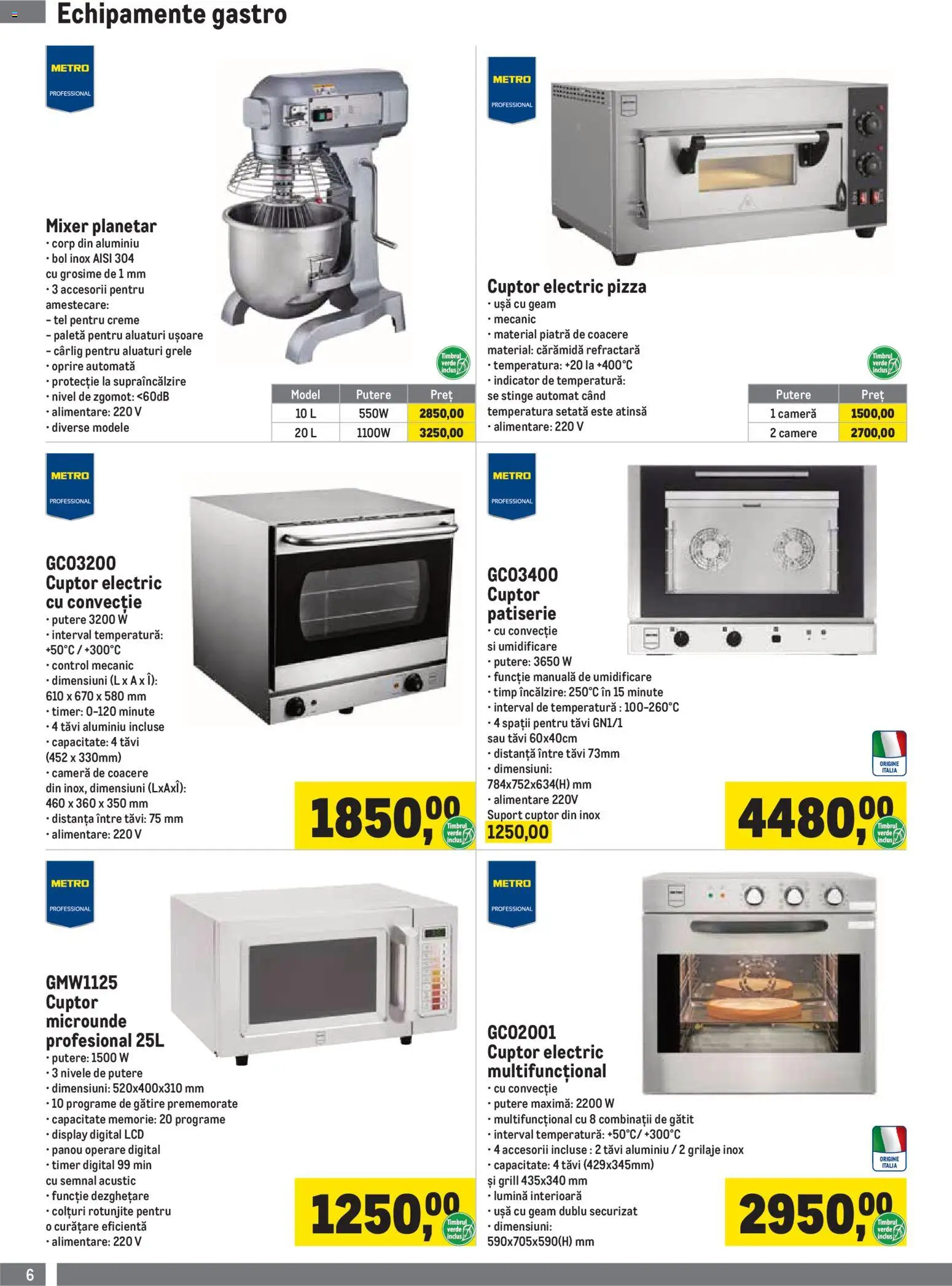 Noul catalog Metro – valabil de la 01.07.2026 | Pagină: 6 | Produse: Tavuk suyu, Cuptor, Pizza, Ușă