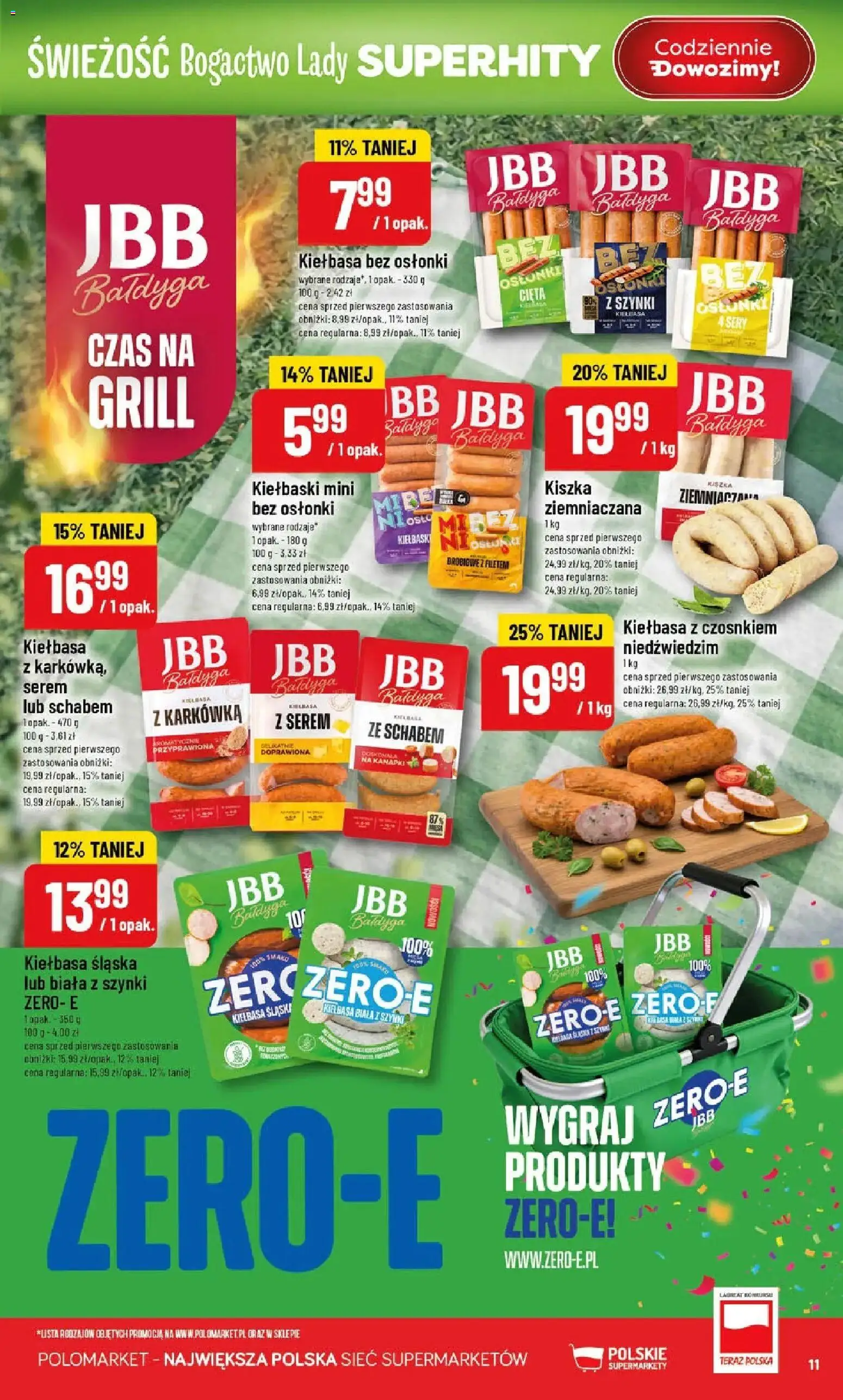POLOmarket gazetka od 15.04.2026 | Strona: 11 | Produkty: Karkówka, Grill, Kiełbaski, Sery