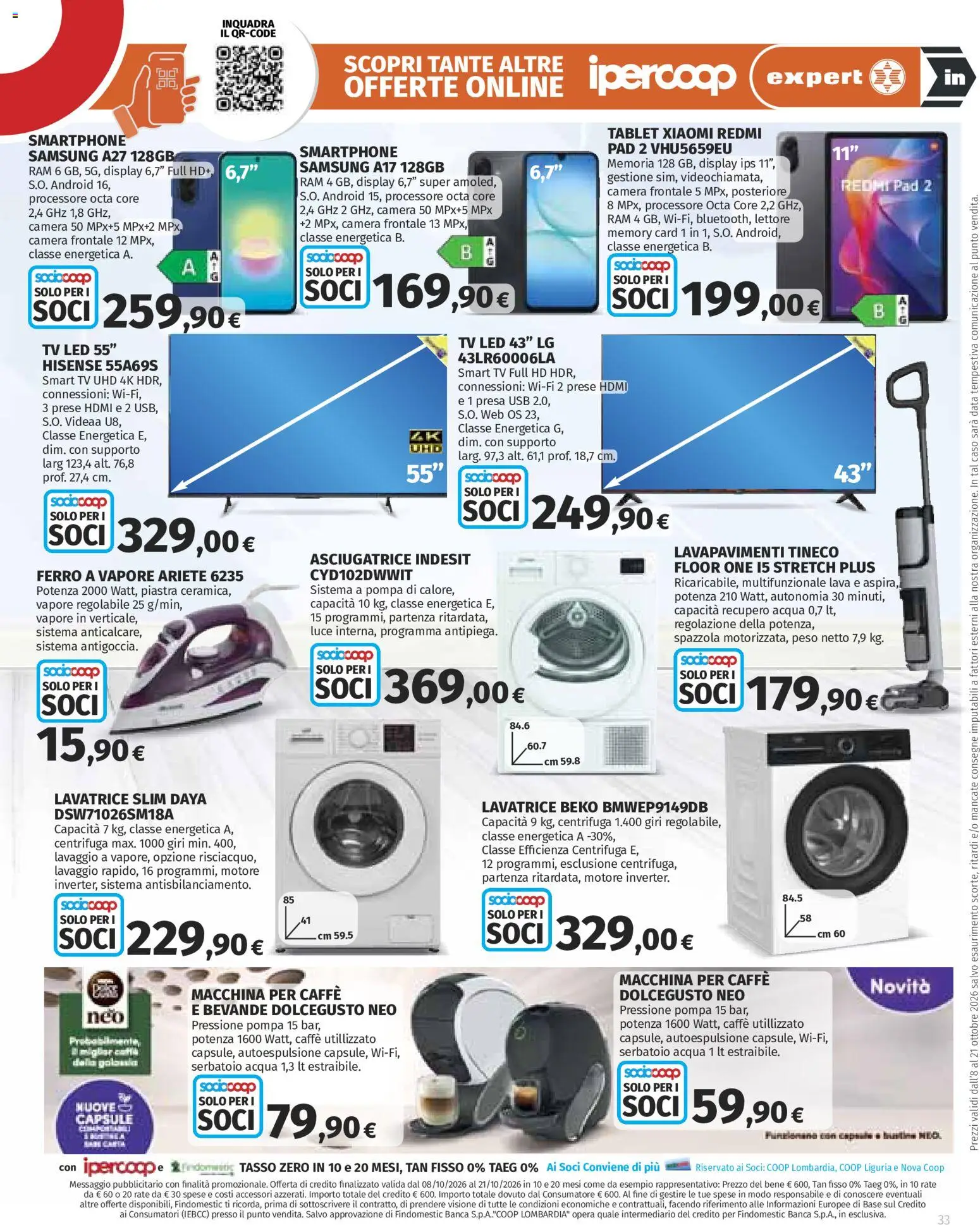 Volantino Ipercoop del 08/10/2026 | Pagina: 33 | Prodotti: TV, Memory card, Ferro, Presa