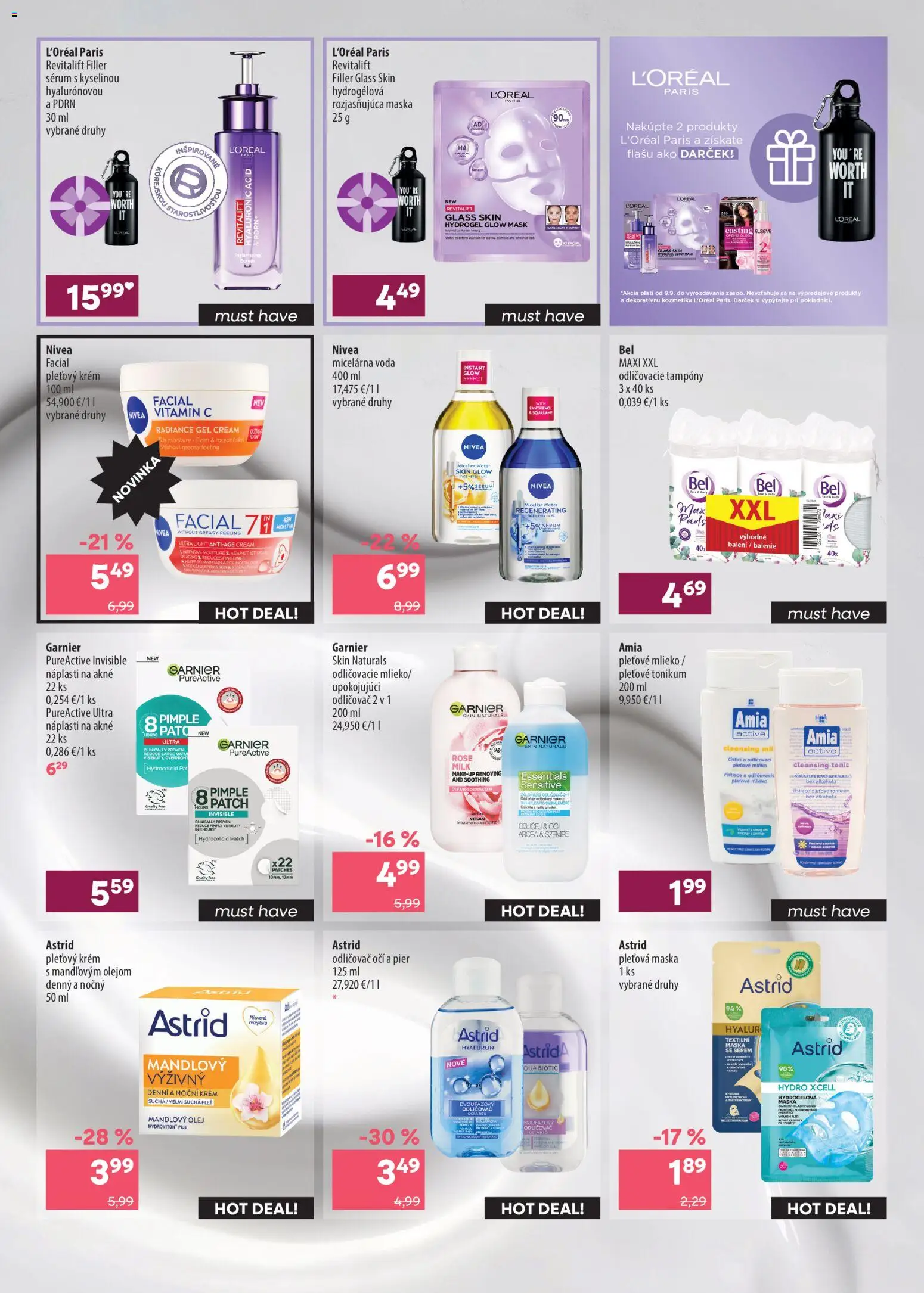 Nové 101 drogerie akcie – leták je platný od 09.09.2026 | Strana: 13 | Produkty: Olej, Nivea, Odličovač očí, Krém
