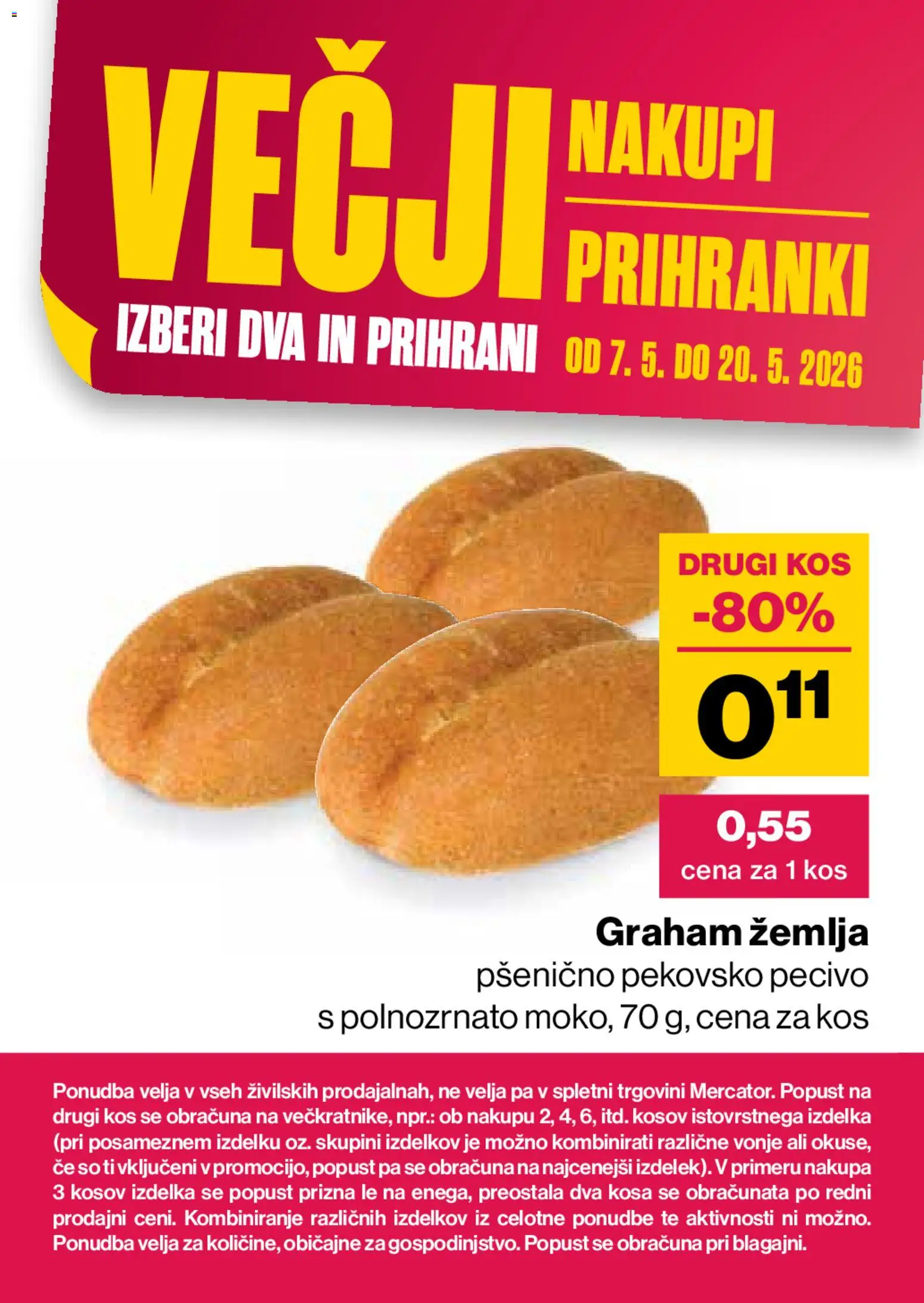 Novi Mercator katalog ponudbe – veljaven od 07.05.2026 | Stran: 12 | Izdelki: Žemlja, Kos