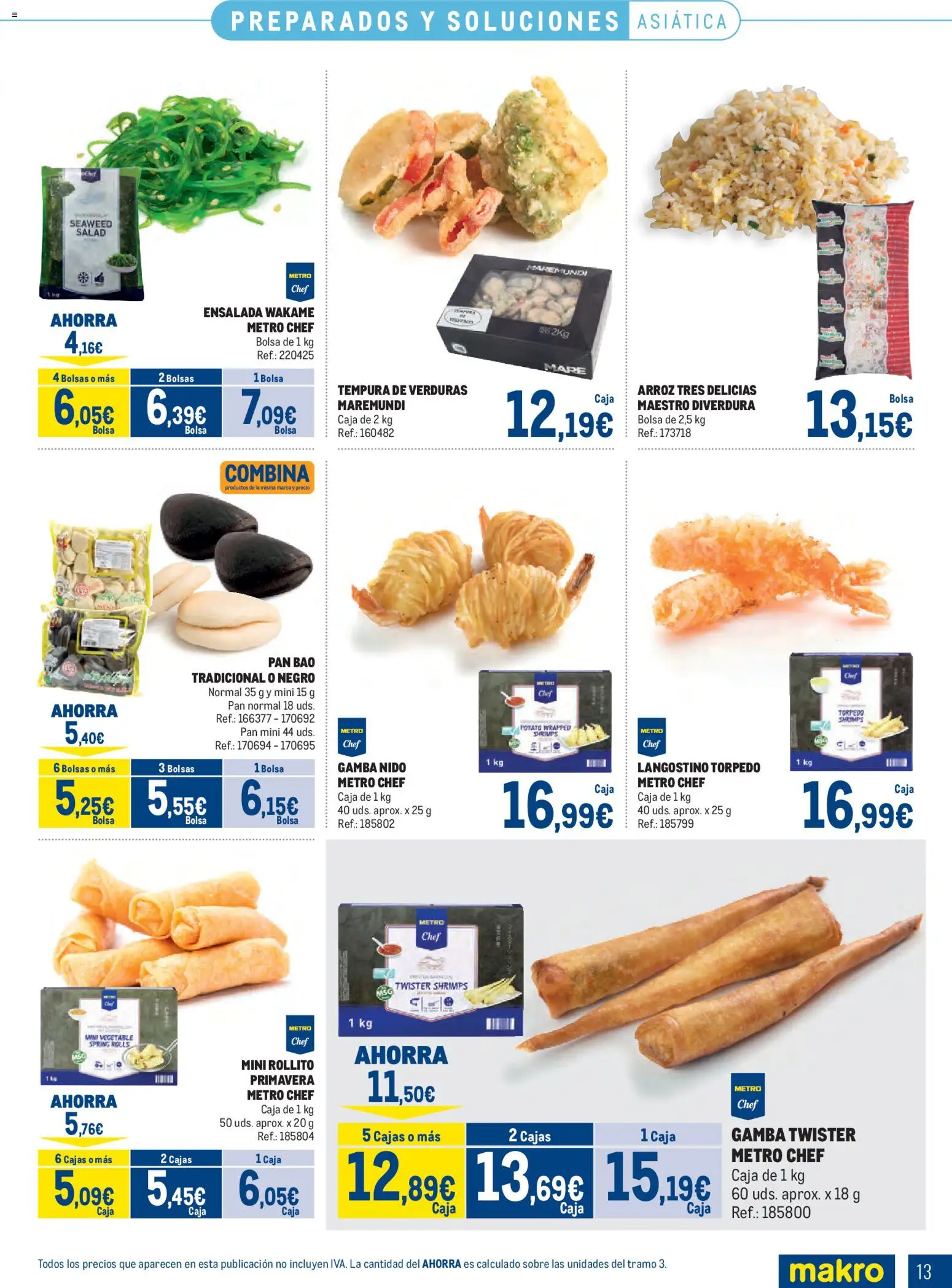 Makro Congelados Centro │ válido desde el 03/08/2026 | Página: 13 | Productos: Pan, Ensalada, Bolsa, Langostino