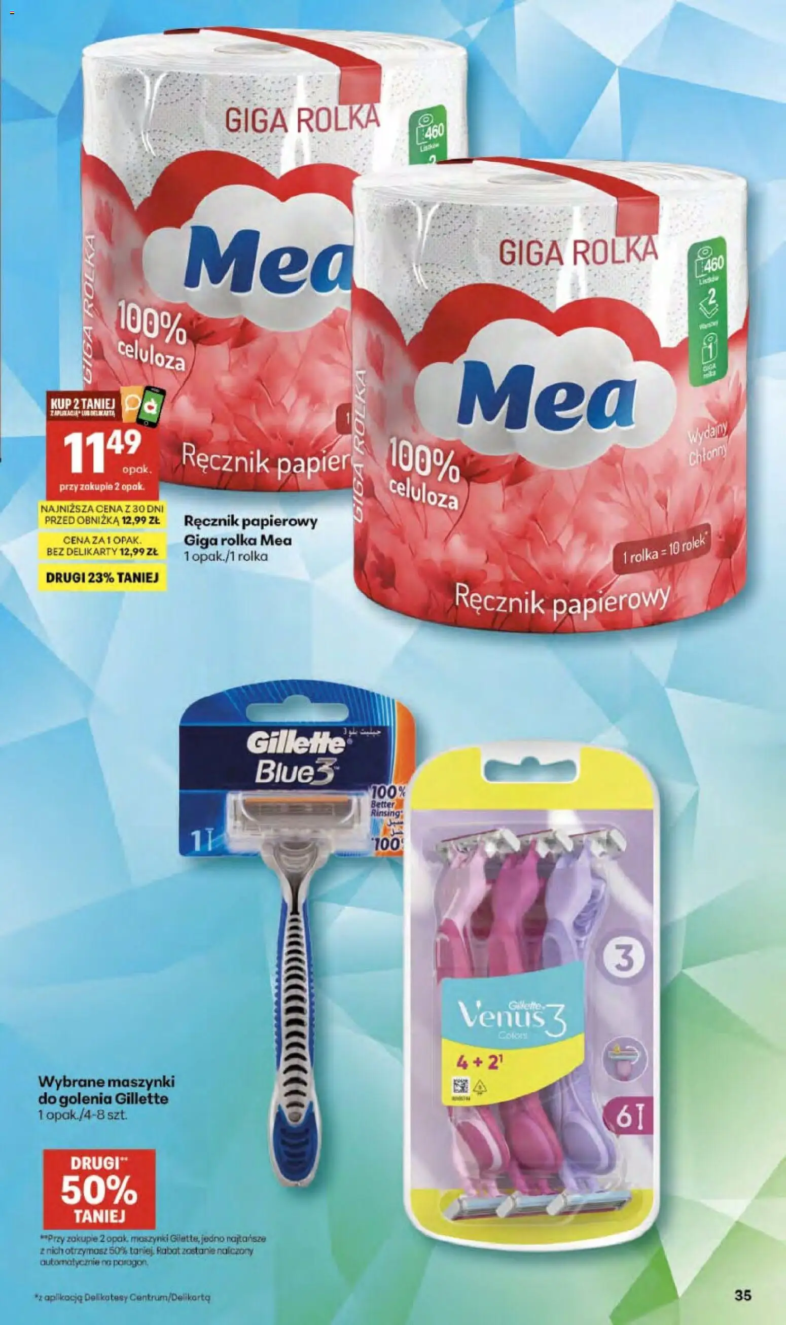 Delikatesy Centrum gazetka - Sklepy Własne od 14.05.2026 | Strona: 35 | Produkty: Gillette, Delikatesy, Maszynki do golenia, Ręcznik papierowy