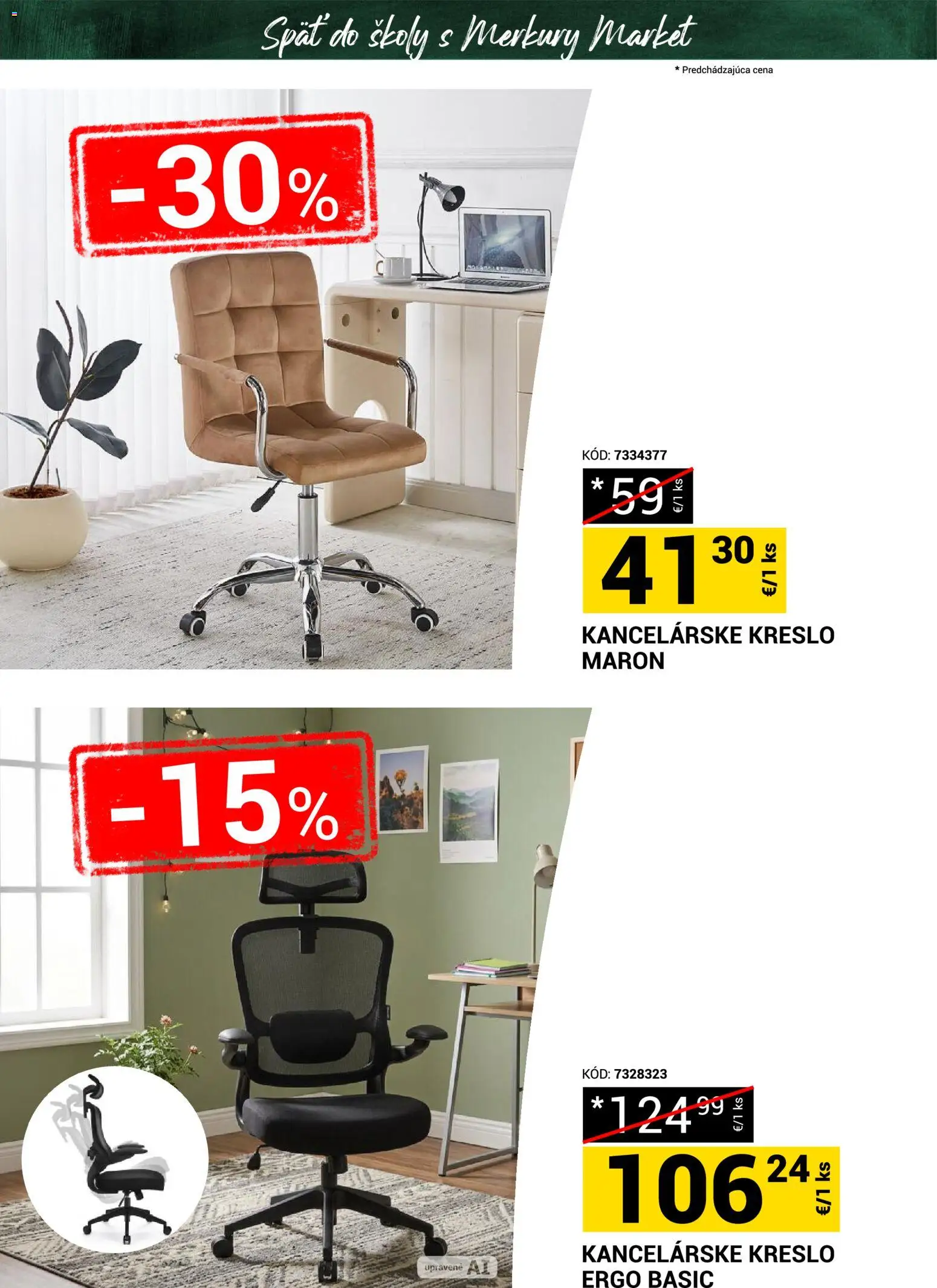 Nové Merkury Market akcie – leták je platný od 22.08.2026 | Strana: 10 | Produkty: Kreslo, Kancelárske kreslo
