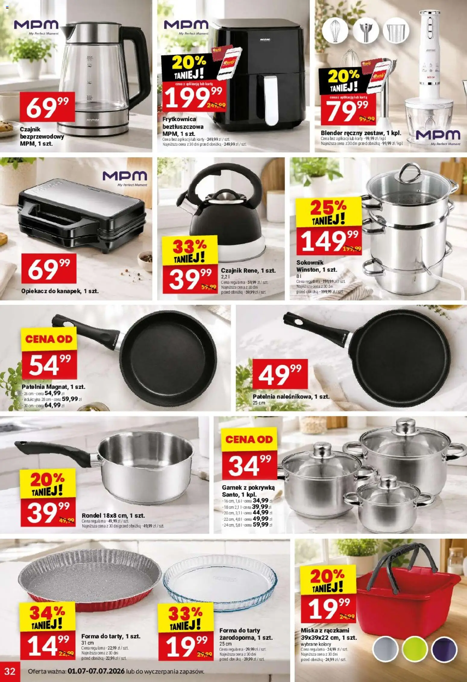 Twój Market gazetka od 01.07.2026 | Strona: 32 | Produkty: Blender ręczny, Frytkownica, Blender, Patelnia