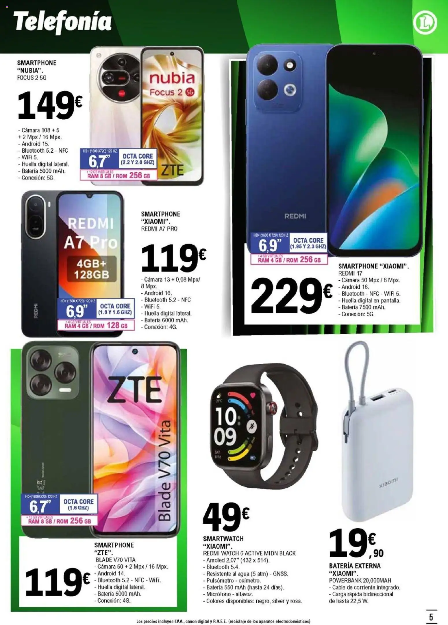 E.Leclerc folleto Salamanca │ válido desde el 09/09/2026 | Página: 5 | Productos: Smartphone, Cámara, Micrófono, Batería