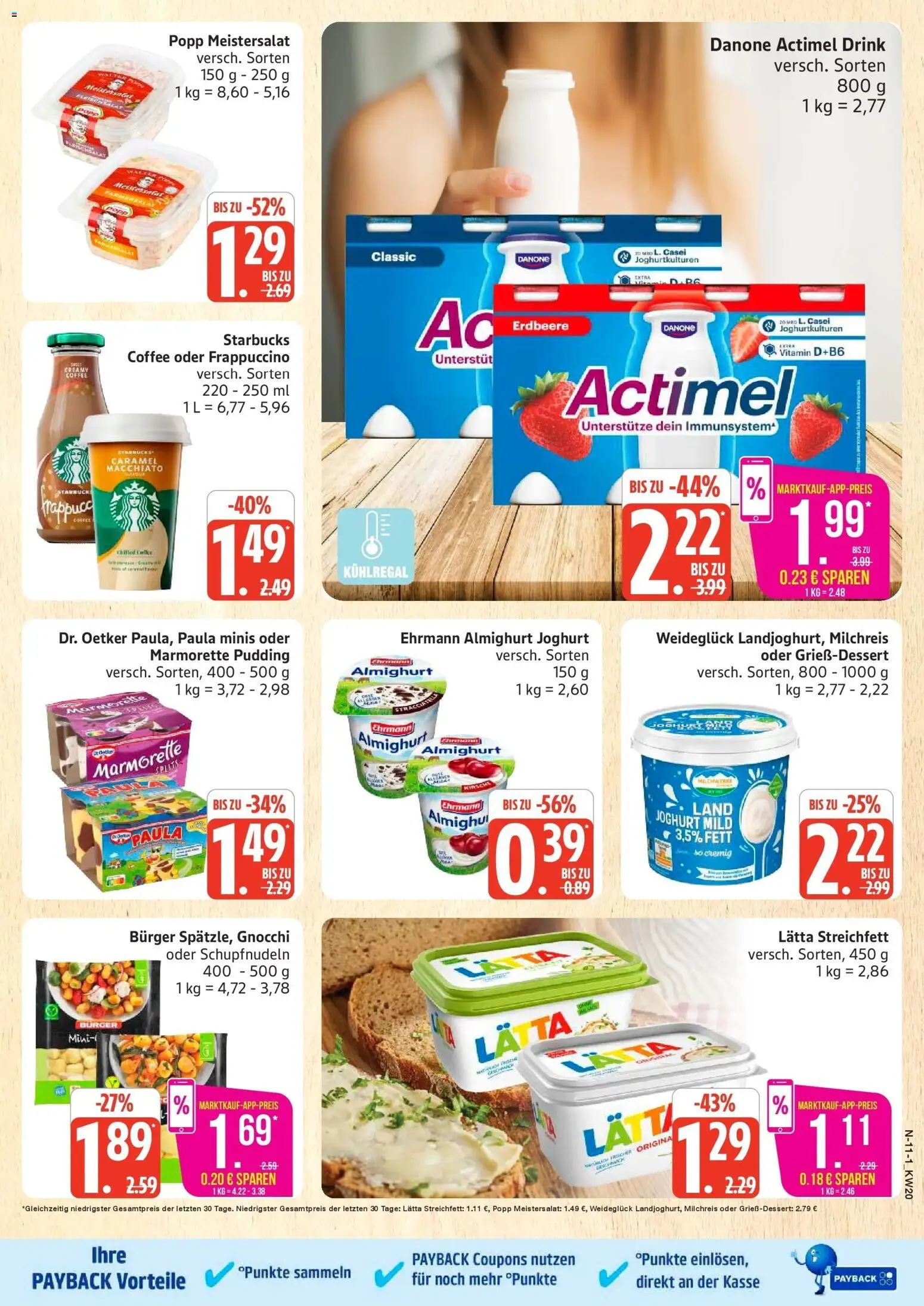 Marktkauf Prospekt Neuenkirchen – gültig ab 10.05.2026 | Seite: 11 | Produkte: Actimel, Starbucks, Burger, Lätta