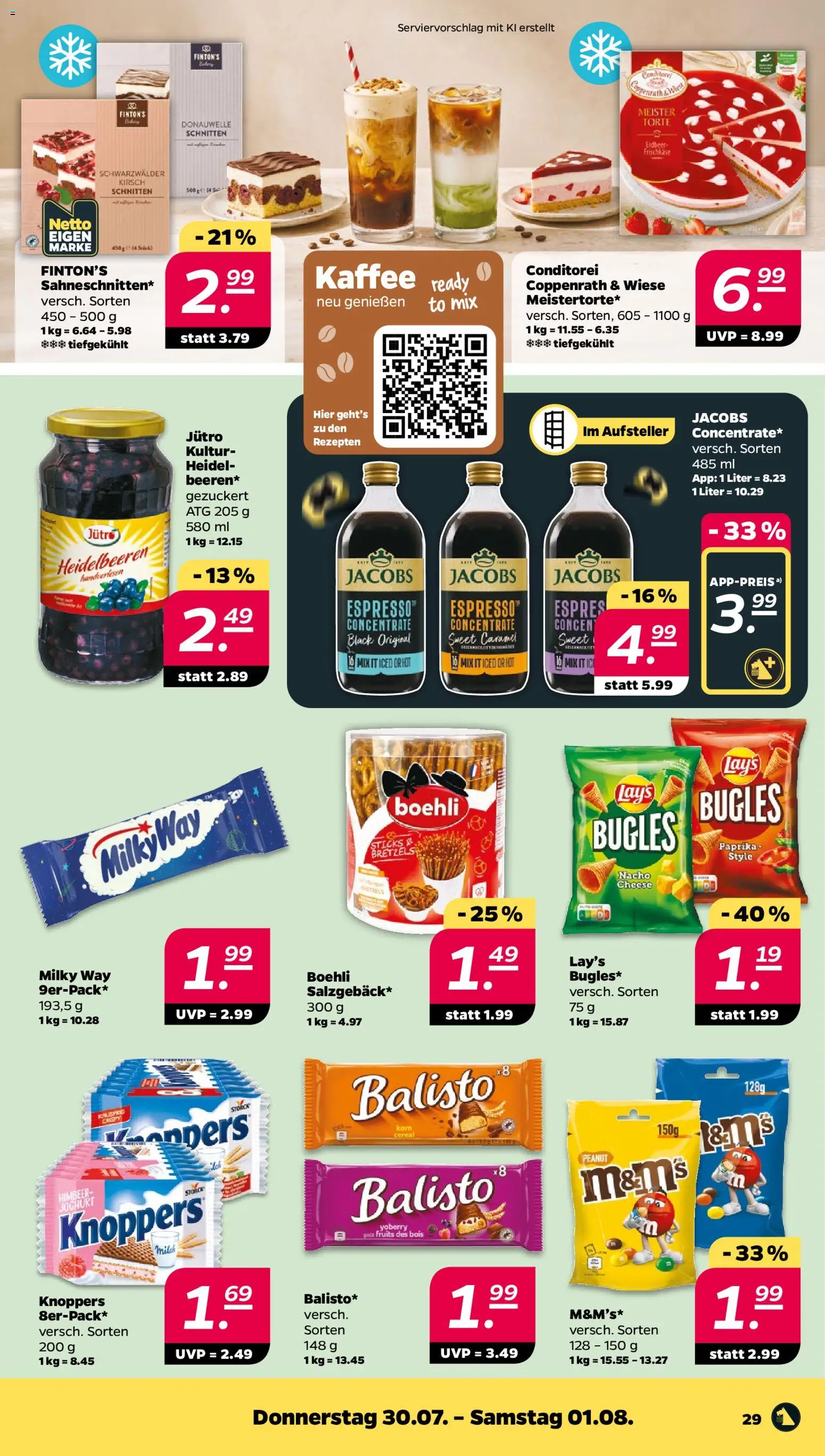 Netto Prospekt – gültig ab 27.07.2026 | Seite: 33 | Produkte: Kaffee, M&M's, Paprika, Knoppers