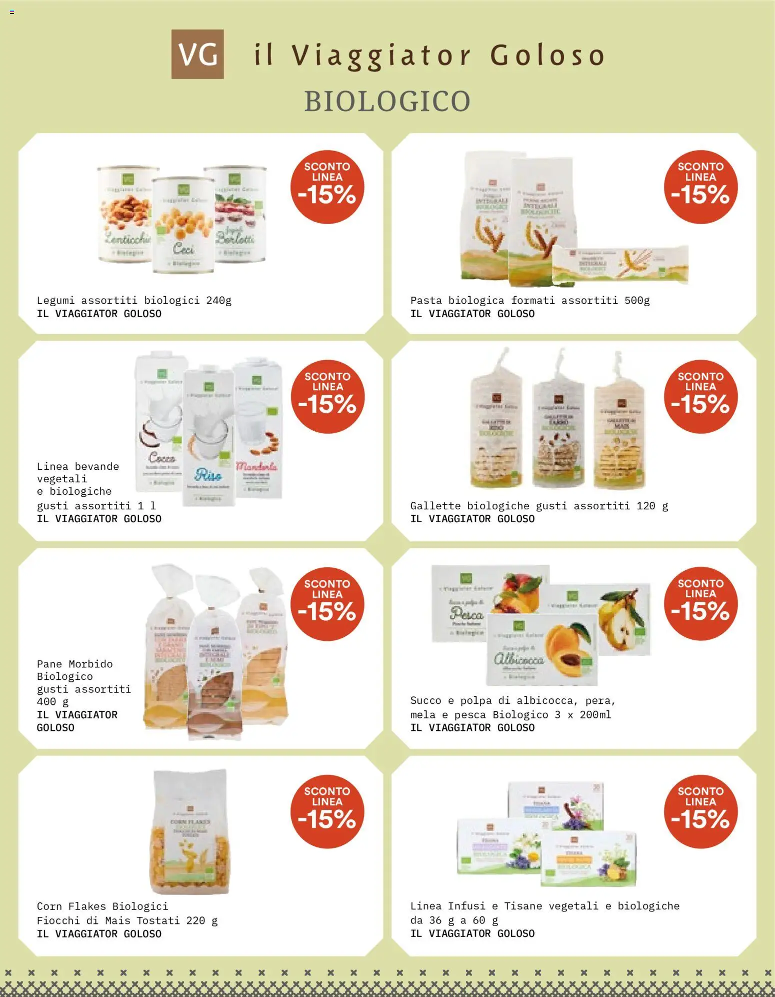 Volantino Borello Supermercati del 08/10/2026 | Pagina: 10 | Prodotti: Legumi, Succo, Pasta, Pesca