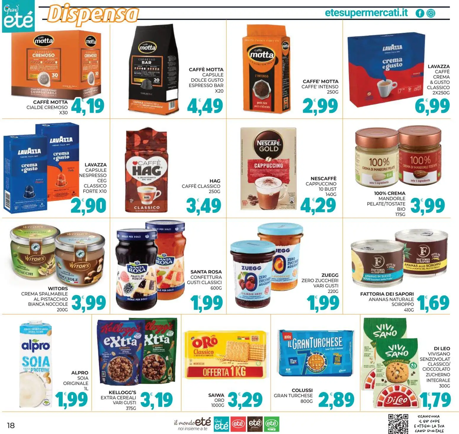 Volantino Eté del 12.06.2026 | Pagina: 18 | Prodotti: Crema, Caffè, Succo, Sofá