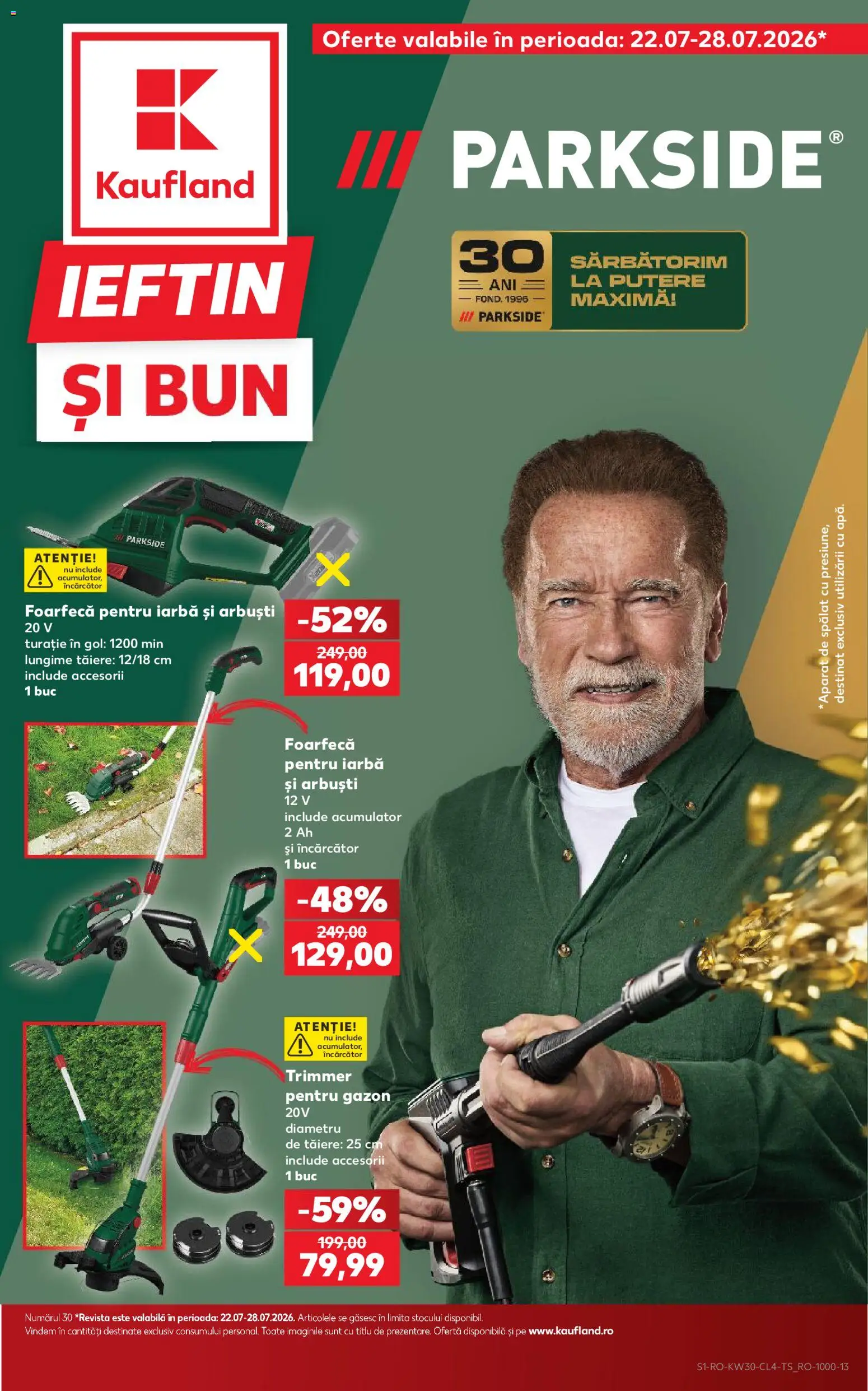 Noul catalog Kaufland – valabil de la 22.07.2026 | Pagină: 1 | Produse: Trimmer, Încărcător, Parkside