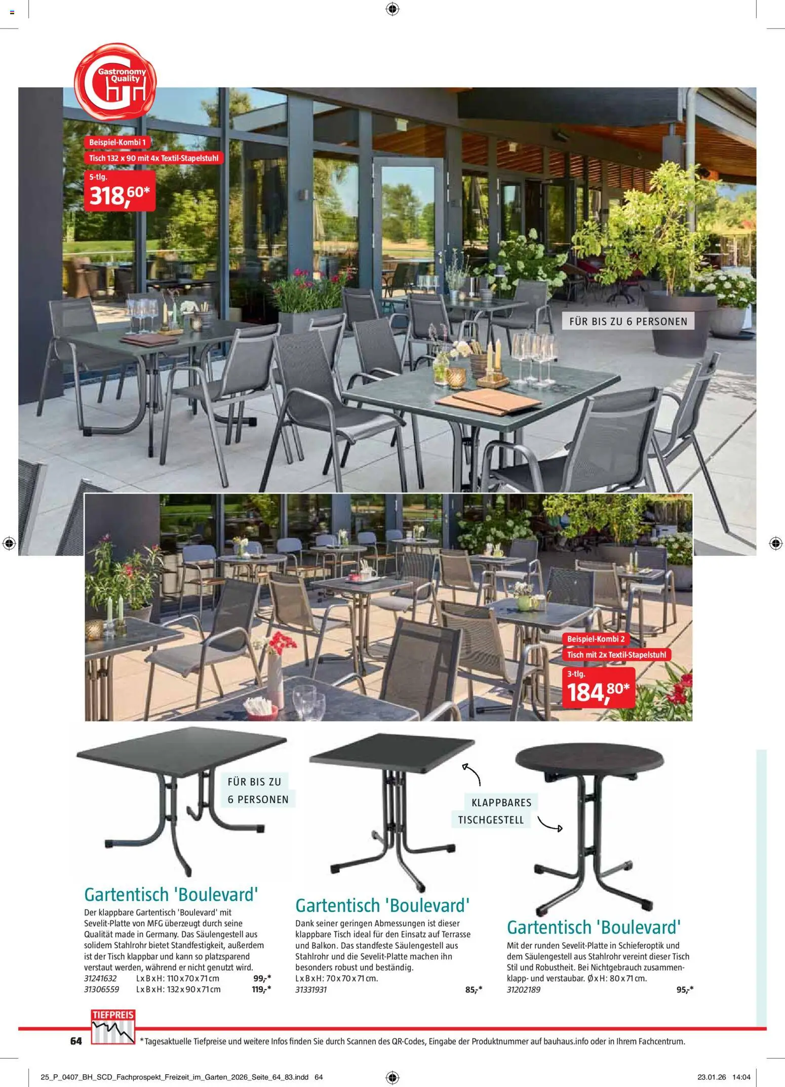 Bauhaus Freizeit im Garten gültig ab 01.05.2026 | Seite: 64 | Produkte: Tisch