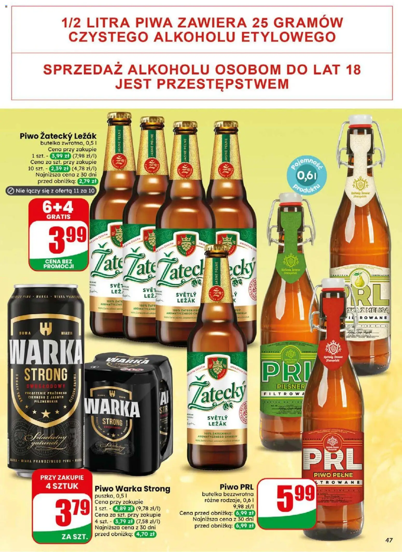 Dino gazetka od 02.09.2026 | Strona: 47 | Produkty: Warka, Piwo, Piwo zatecky, Melisa