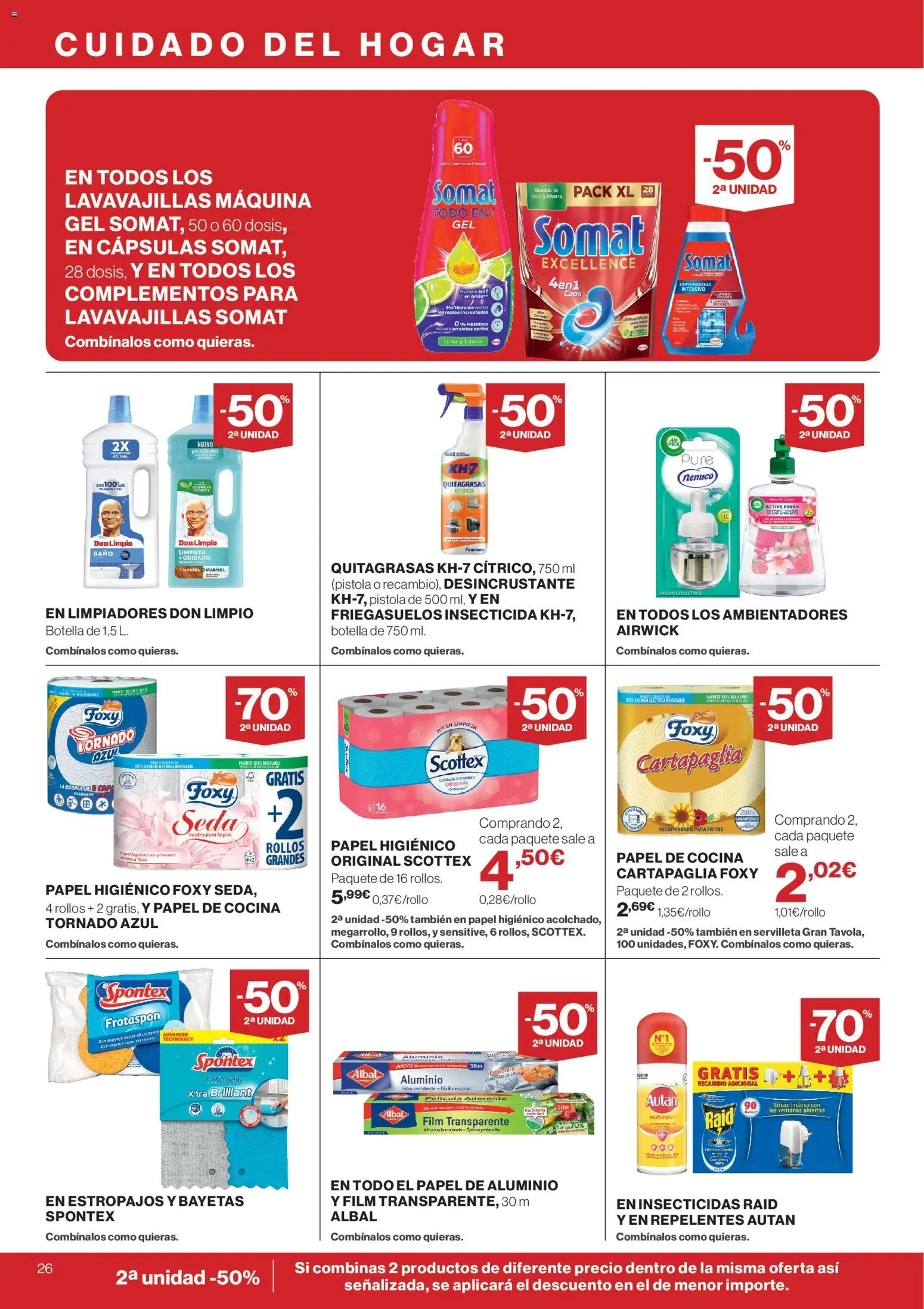 El Corte Inglés ofertas │ válido desde el 21.05.2026 | Página: 26 | Productos: Esponja, Papel higienico, Cocina, Lavavajillas