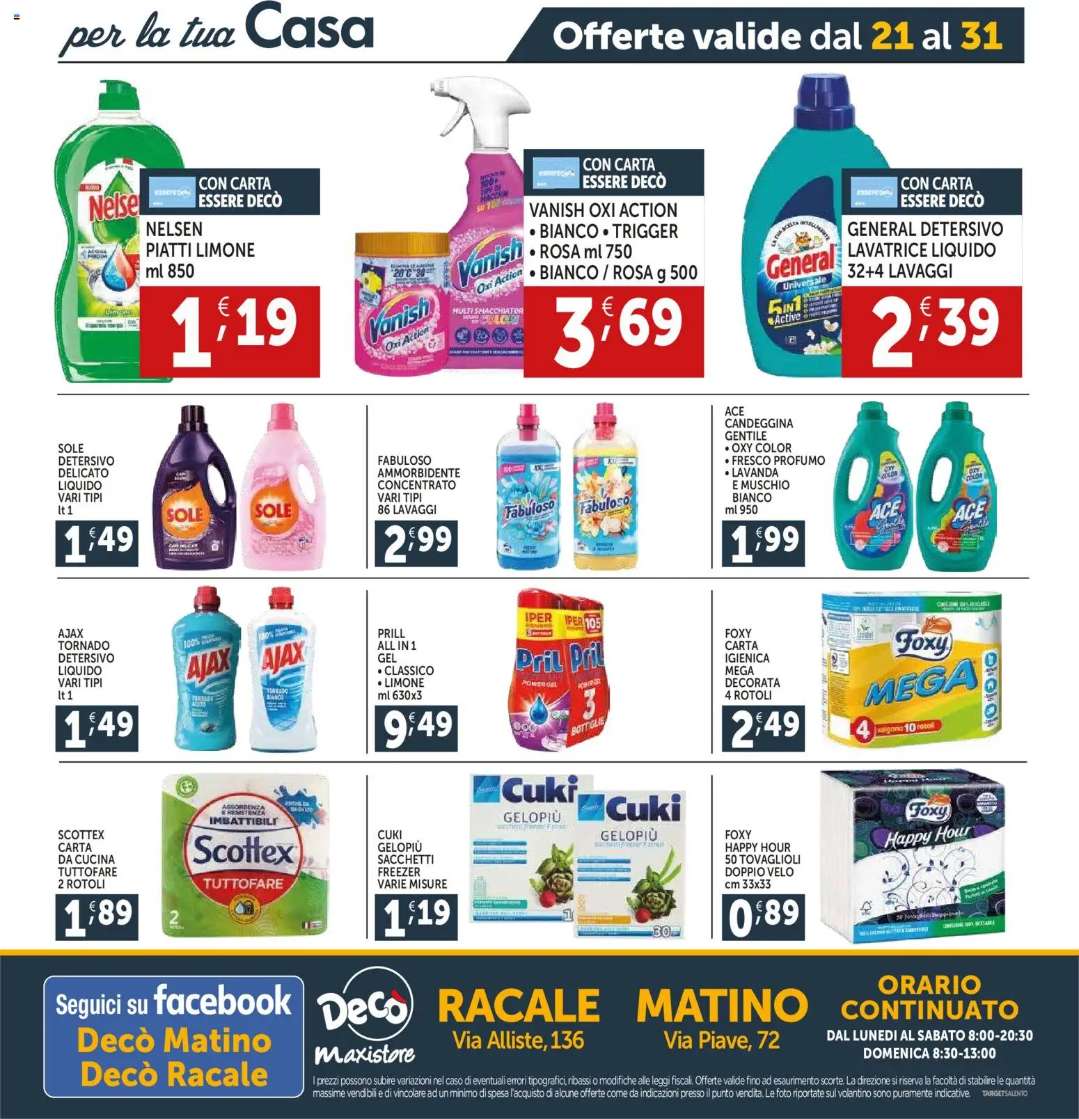 Volantino Decò del 21.05.2026 | Pagina: 12 | Prodotti: Ammorbidente, Freezer, Lavatrice, Profumo