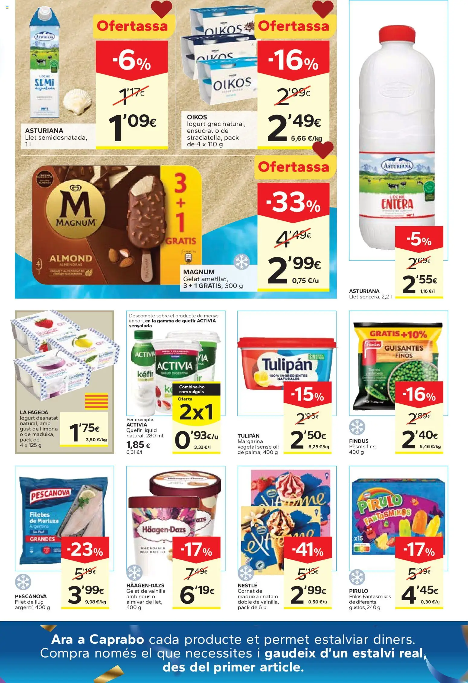 Caprabo Ofertasses d'estiu │ válido desde el 28.05.2026 | Página: 7 | Productos: Leche entera, Κρεμάστρα, Leche, Margarina