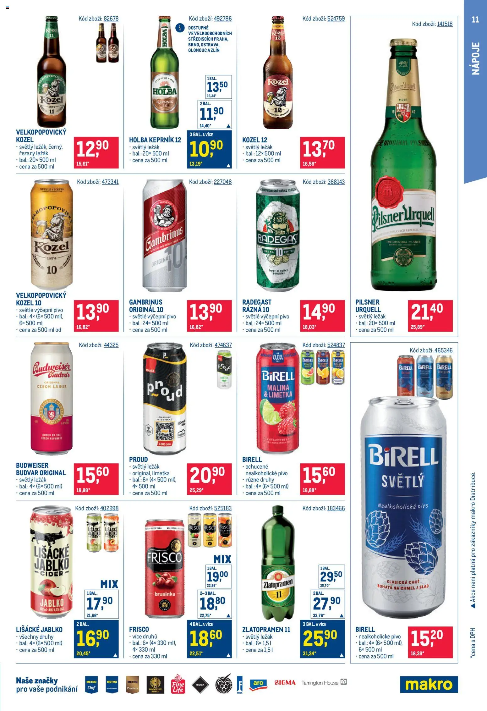 Makro leták - Maloobchod od 09.09.2026 | Strana: 11 | Produkty: Zlatopramen, Cider, Limetka, Lišácké jablko