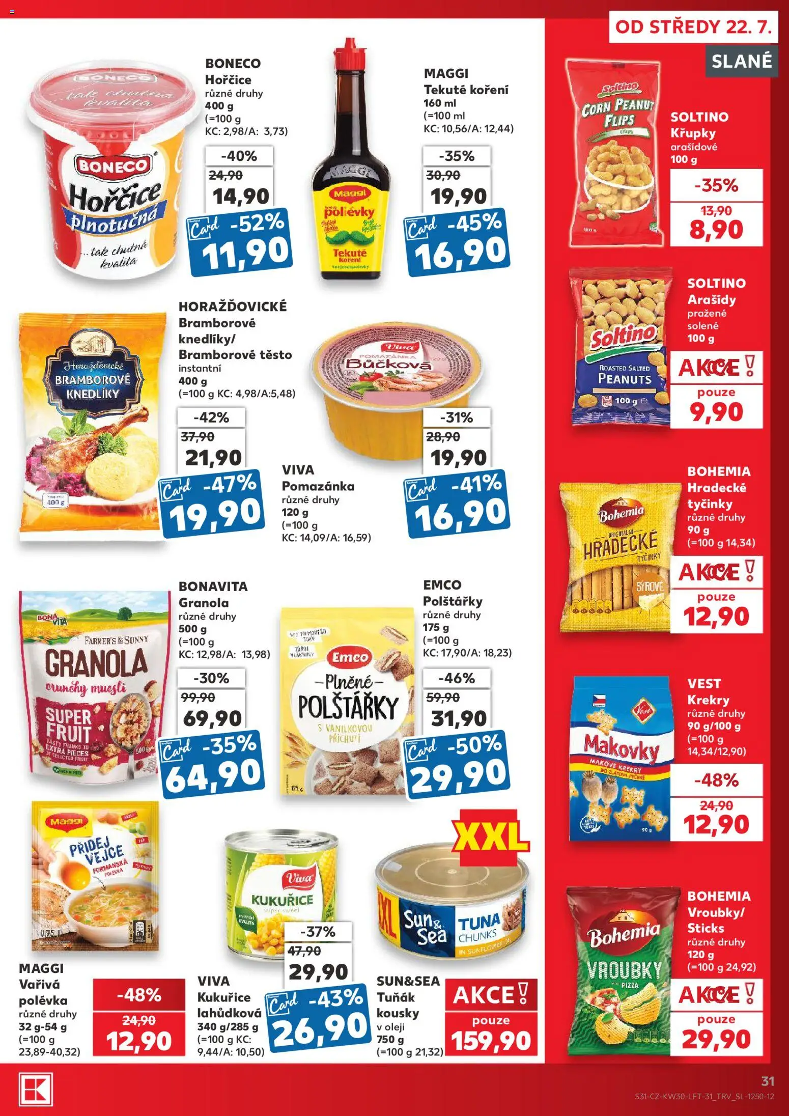 Kaufland leták od 22.07.2026 | Strana: 31 | Produkty: Granola, Polštářky, Koření, Těsto
